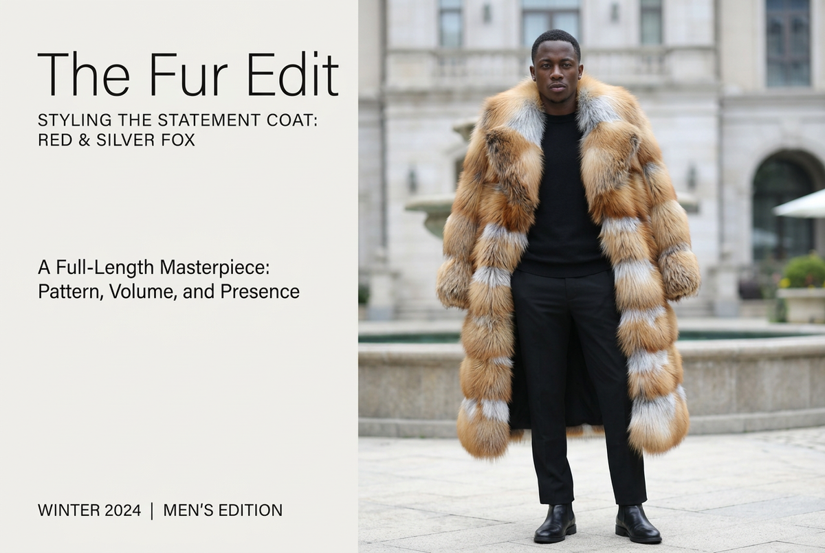 How to Style a Men's Red Fox and Silver Fox Full-Length Fur Coat