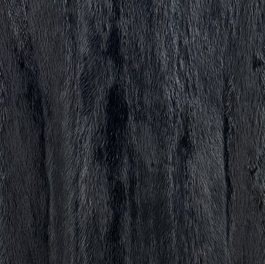 Women's Real Mink Fur Notch-Collar Hip-Length Coat with Fox Fur Trim & Belt