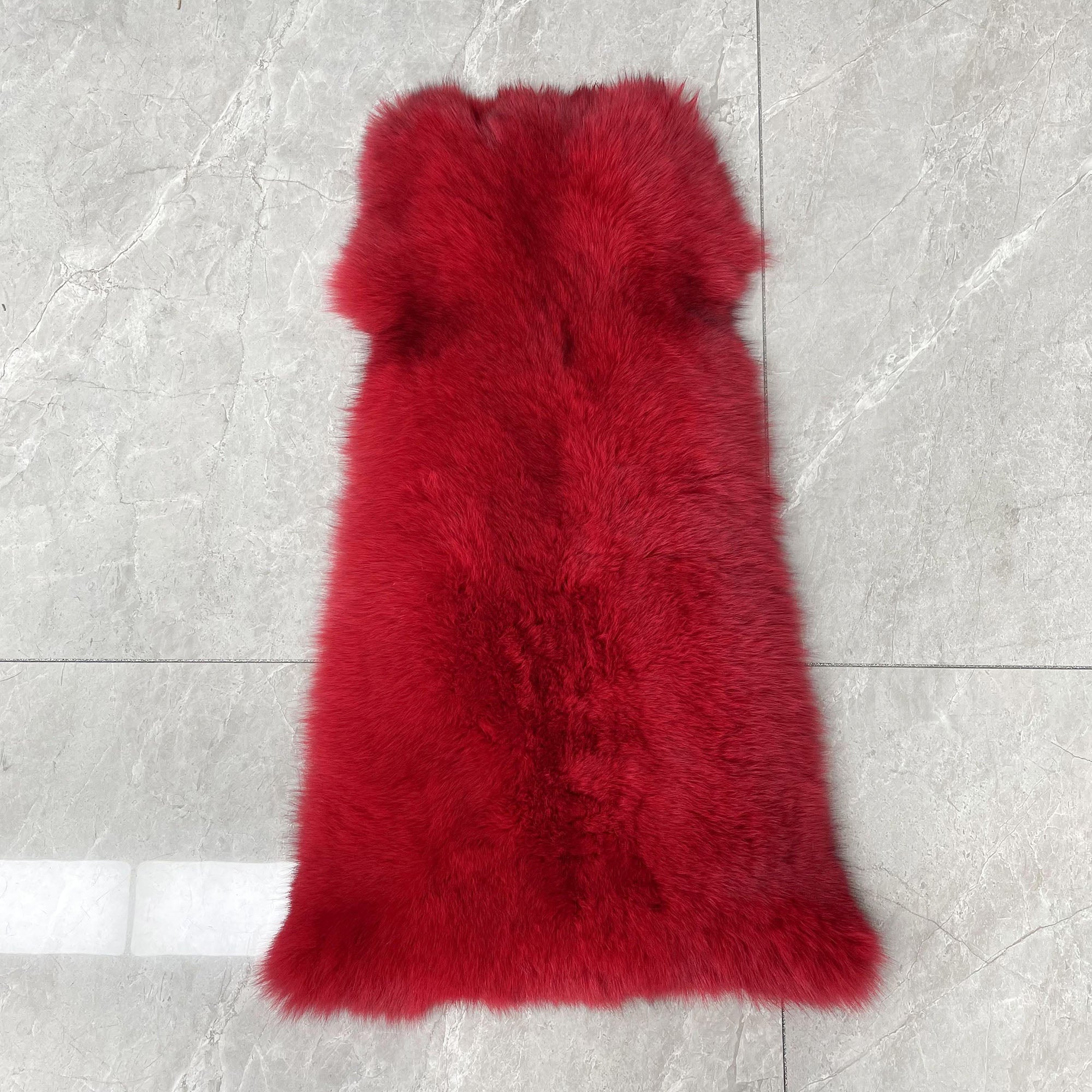 Women's Real Fox Fur Hooded Floor-Length Coat | Horizontal Stripe | Multiple Fur Types — Front Row Couture