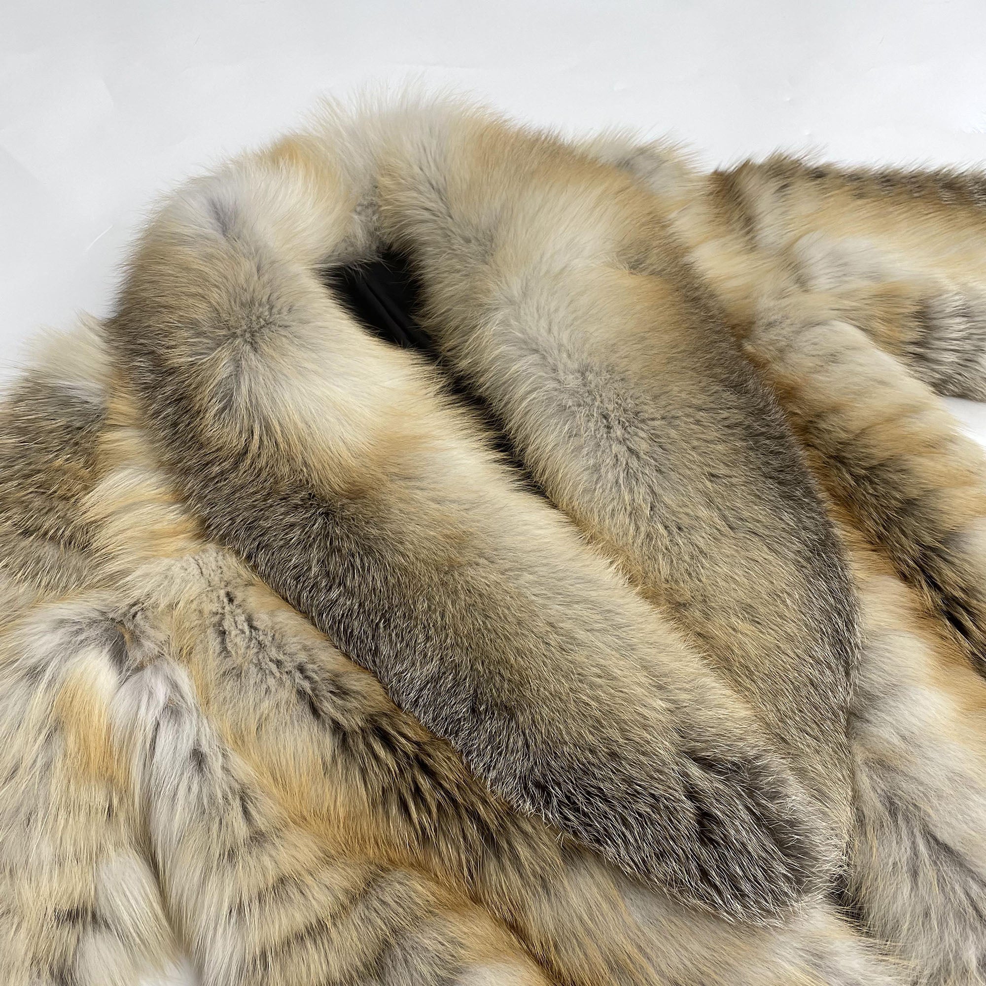 Women's Golden Island Fox Fur Long Coat - Additional View
