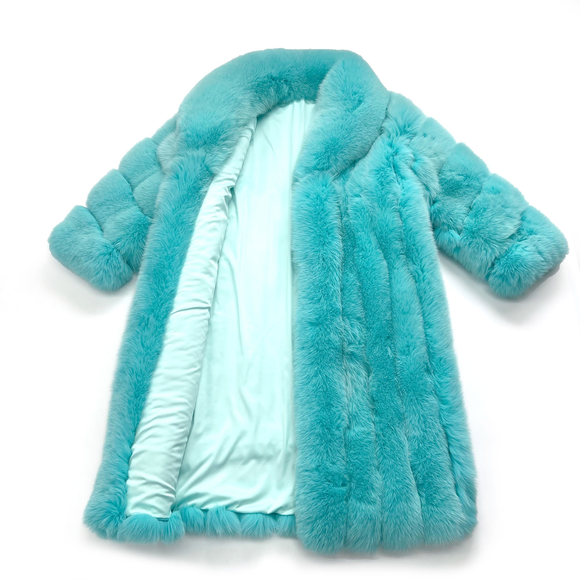 Women's Real Fox Fur Coat | Classic Stripe Design | Multiple Colors Available