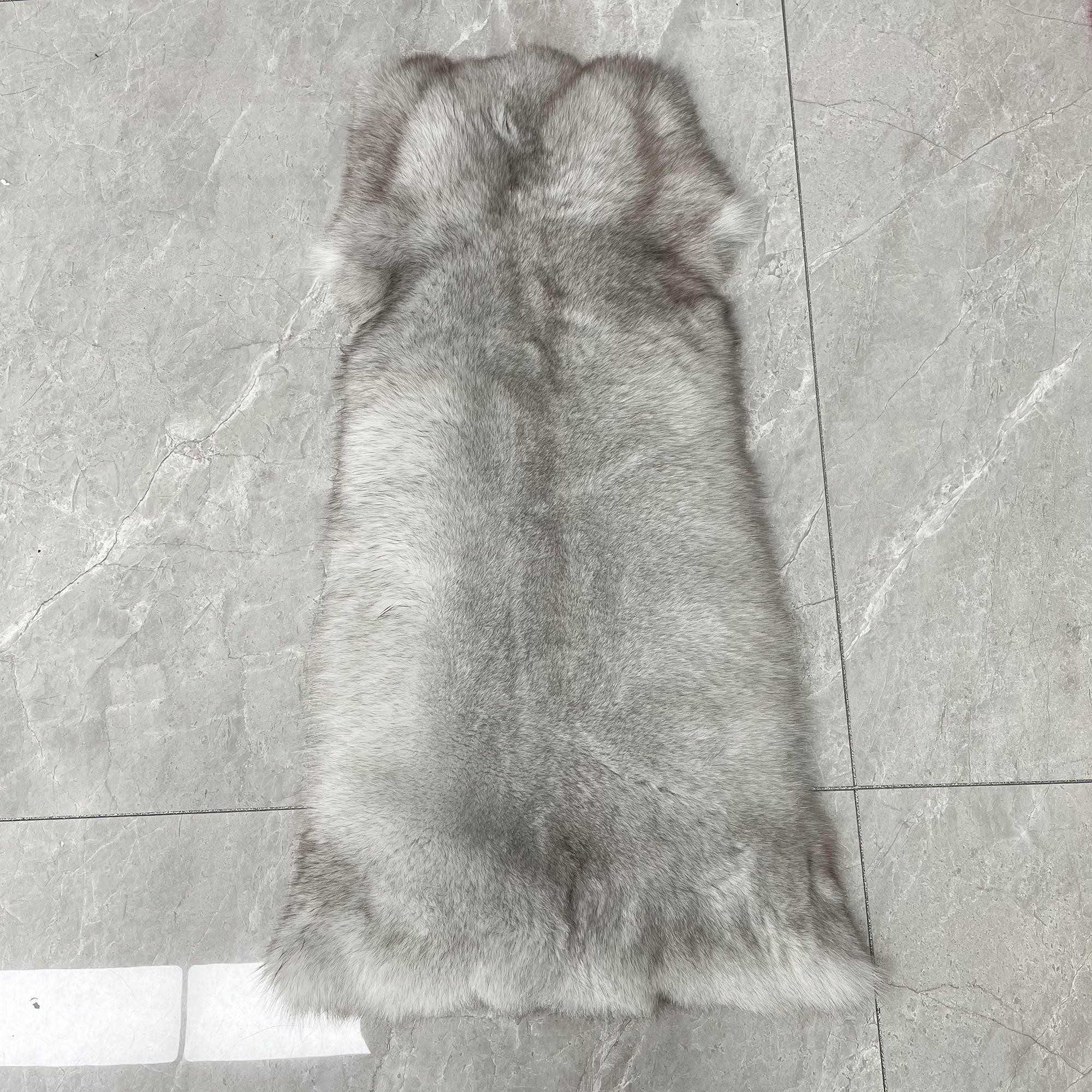 Women's Real Fox Fur Hooded Floor-Length Coat | Horizontal Stripe | Multiple Fur Types — Front Row Couture