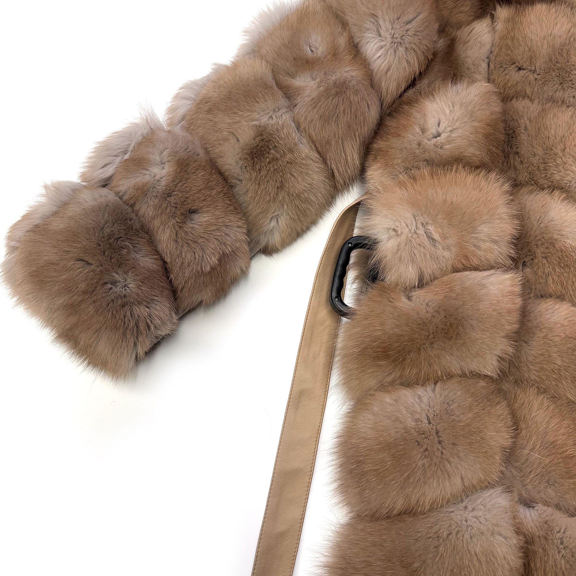 Women's Real Finnish Fox Fur Hooded Belted Maxi Coat — The Entrance