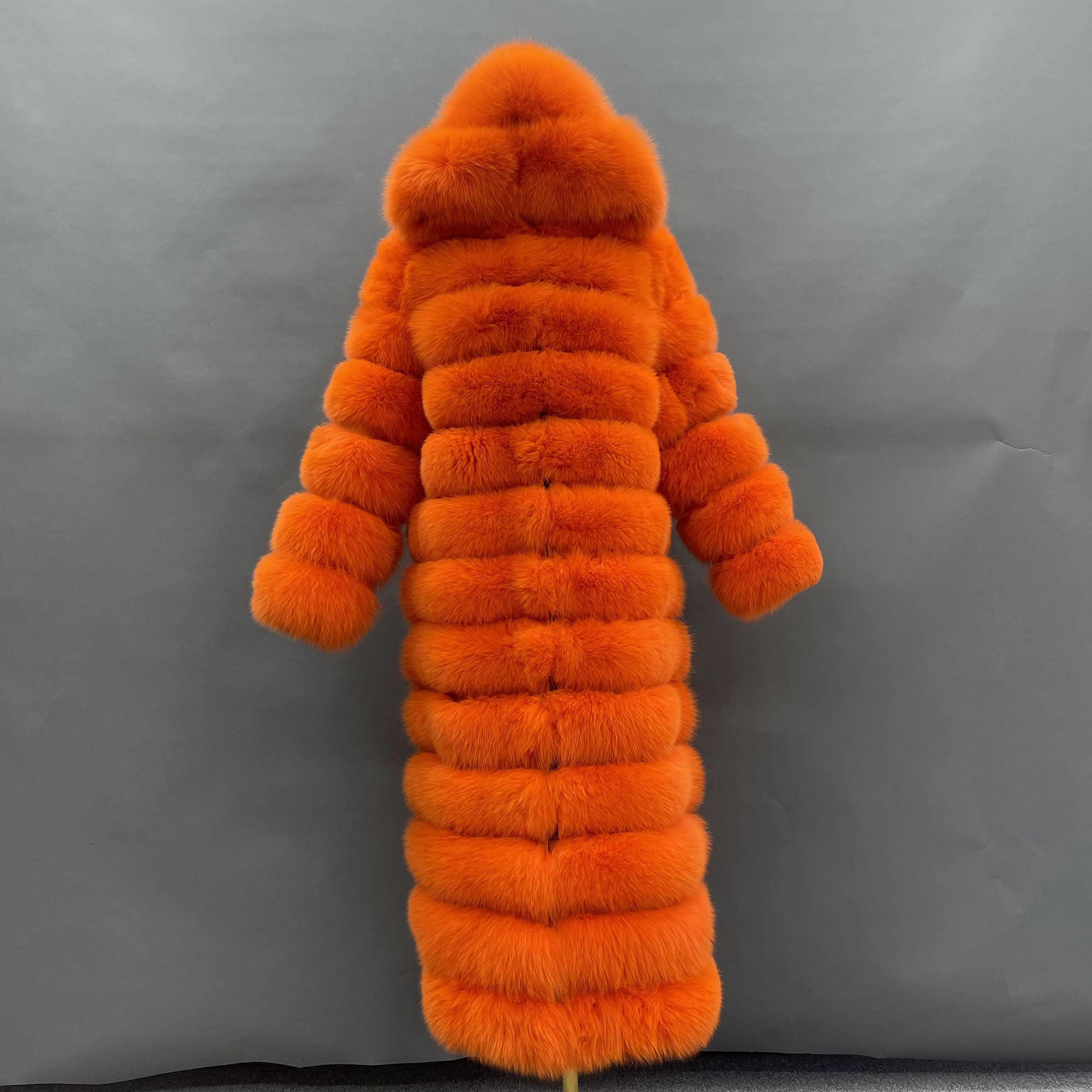 Women's Real Fox Fur Full-Body Hooded Overcoat | Multiple Colors | Custom Available