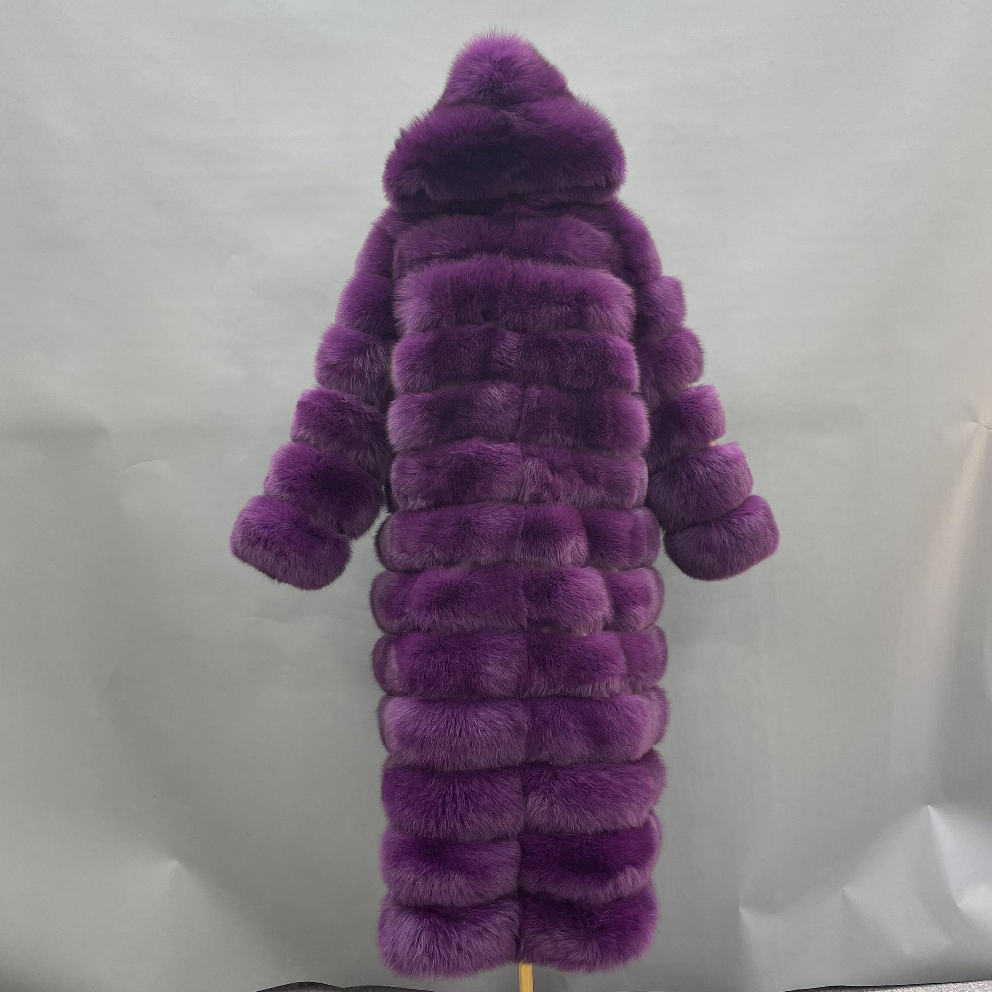 Women's Real Fox Fur Full-Body Hooded Overcoat | Multiple Colors | Custom Available