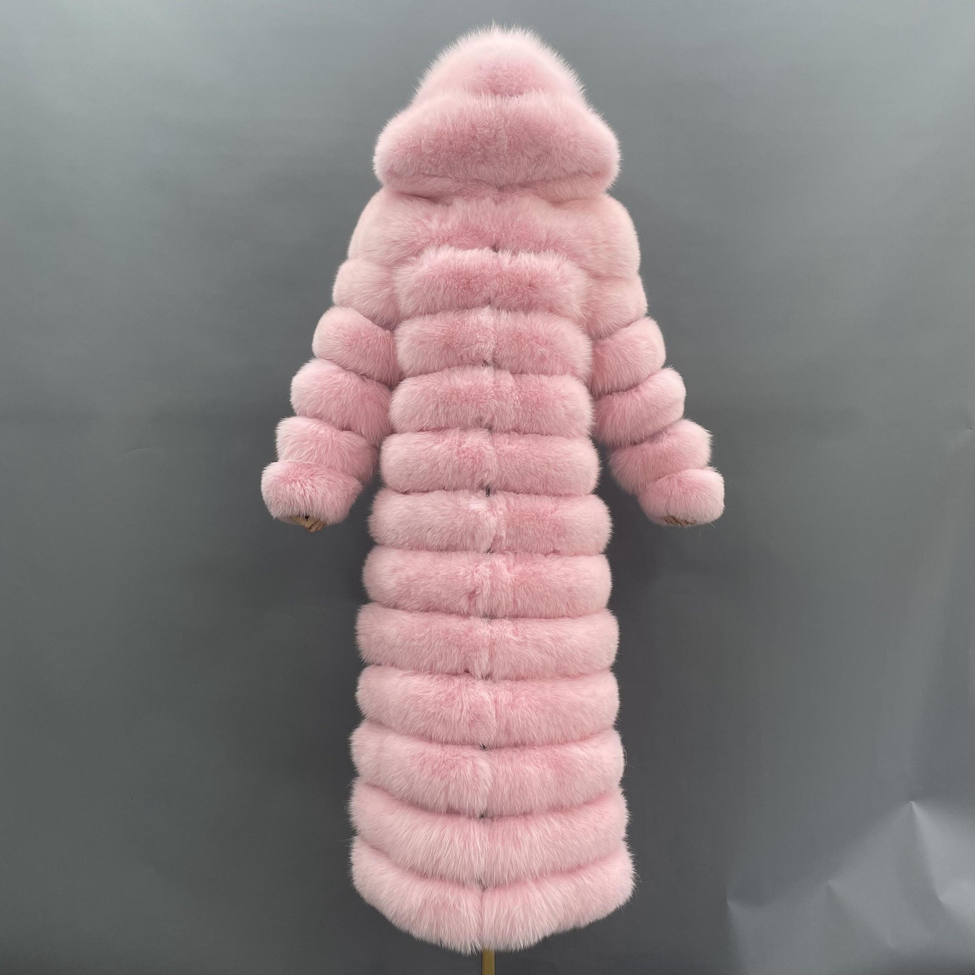 Women's Real Fox Fur Full-Body Hooded Overcoat | Multiple Colors | Custom Available