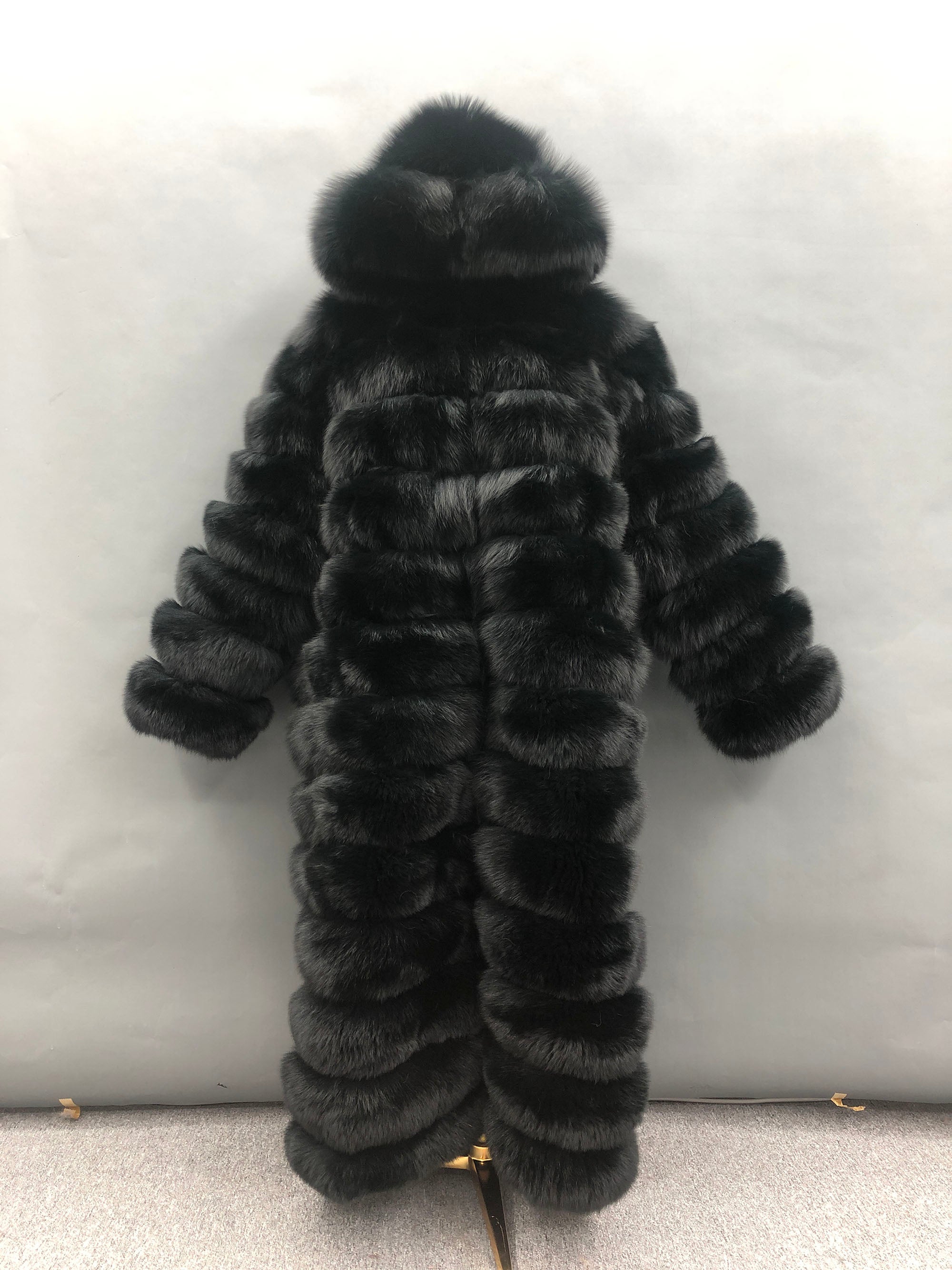 Women's Real Fox Fur Full-Body Hooded Overcoat | Multiple Colors | Custom Available