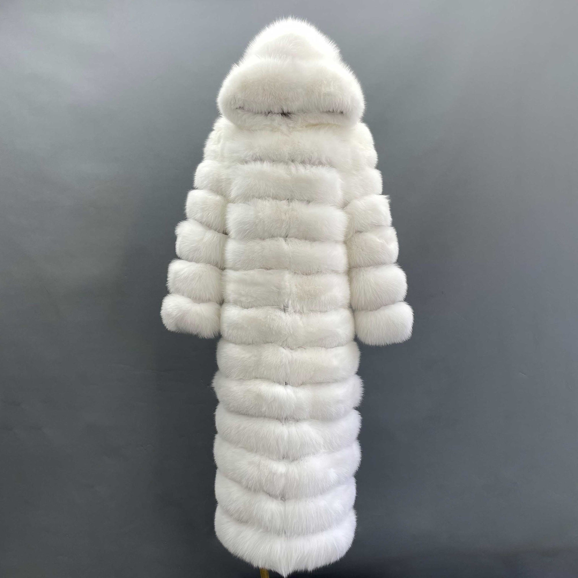 Women's Real Fox Fur Full-Body Hooded Overcoat | Multiple Colors | Custom Available