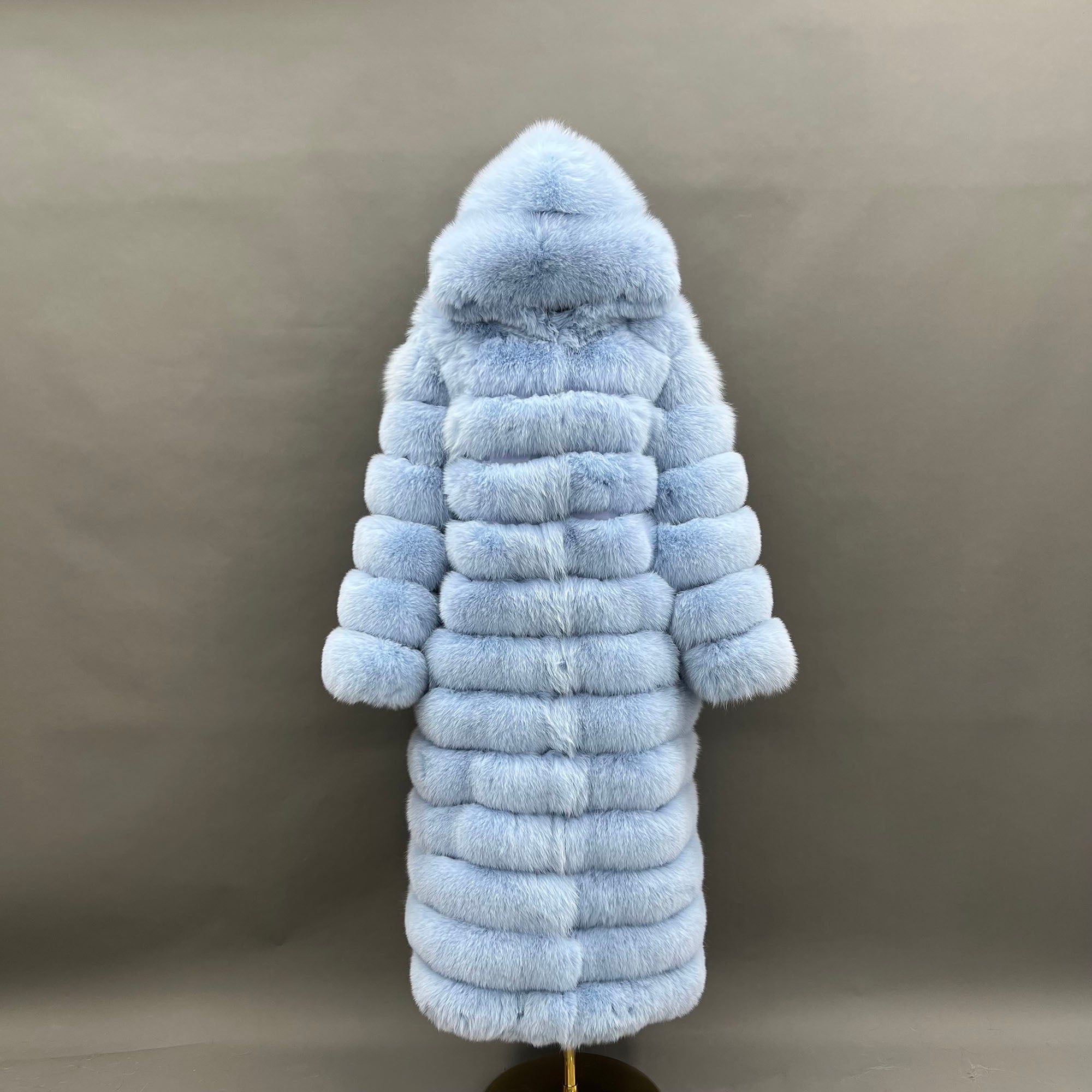 Women's Real Fox Fur Full-Body Hooded Overcoat | Multiple Colors | Custom Available