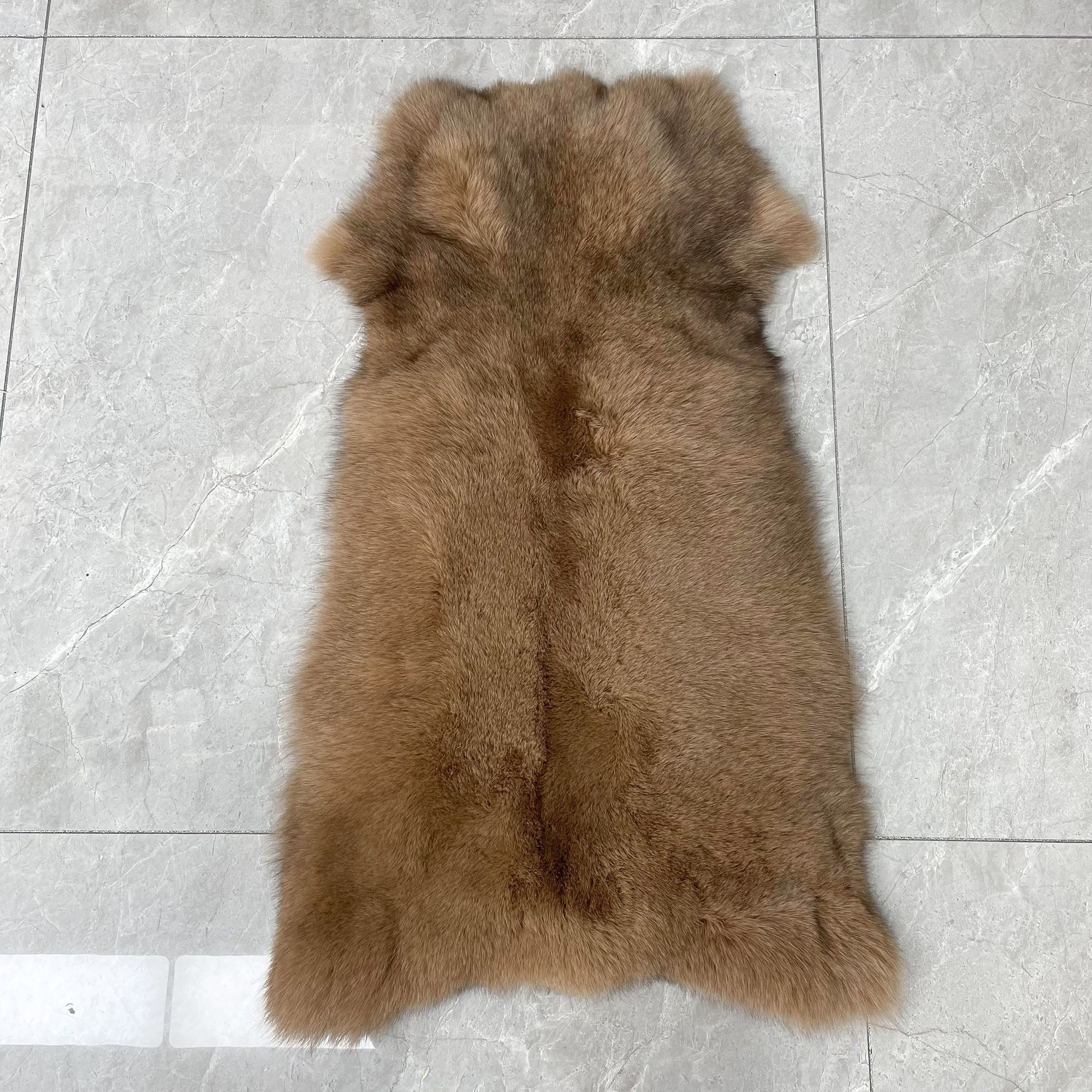 Women's Real Fox Fur Hooded Floor-Length Coat | Horizontal Stripe | Multiple Fur Types — Front Row Couture