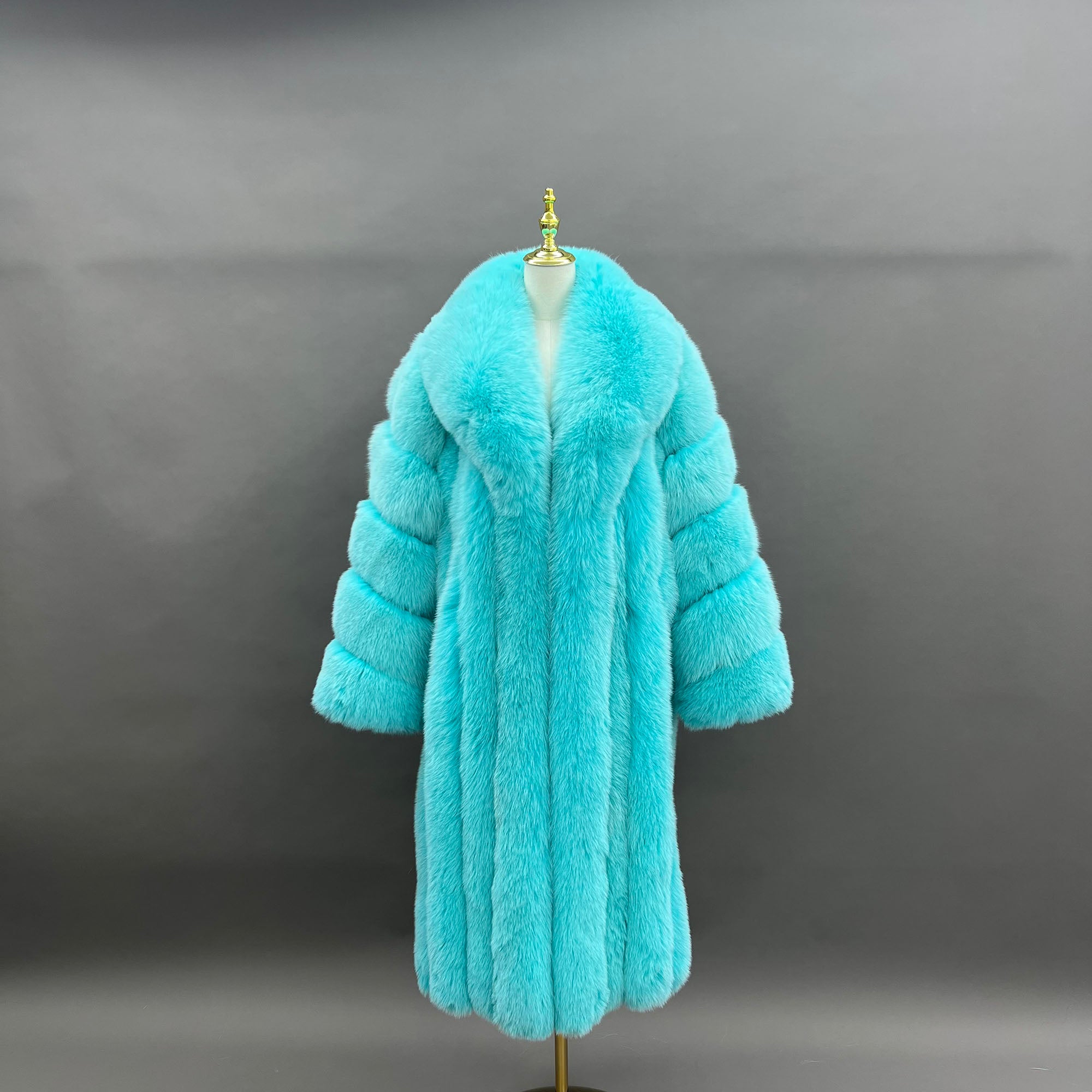 Women's Real Fox Fur Coat | Classic Stripe Design | Multiple Colors Available