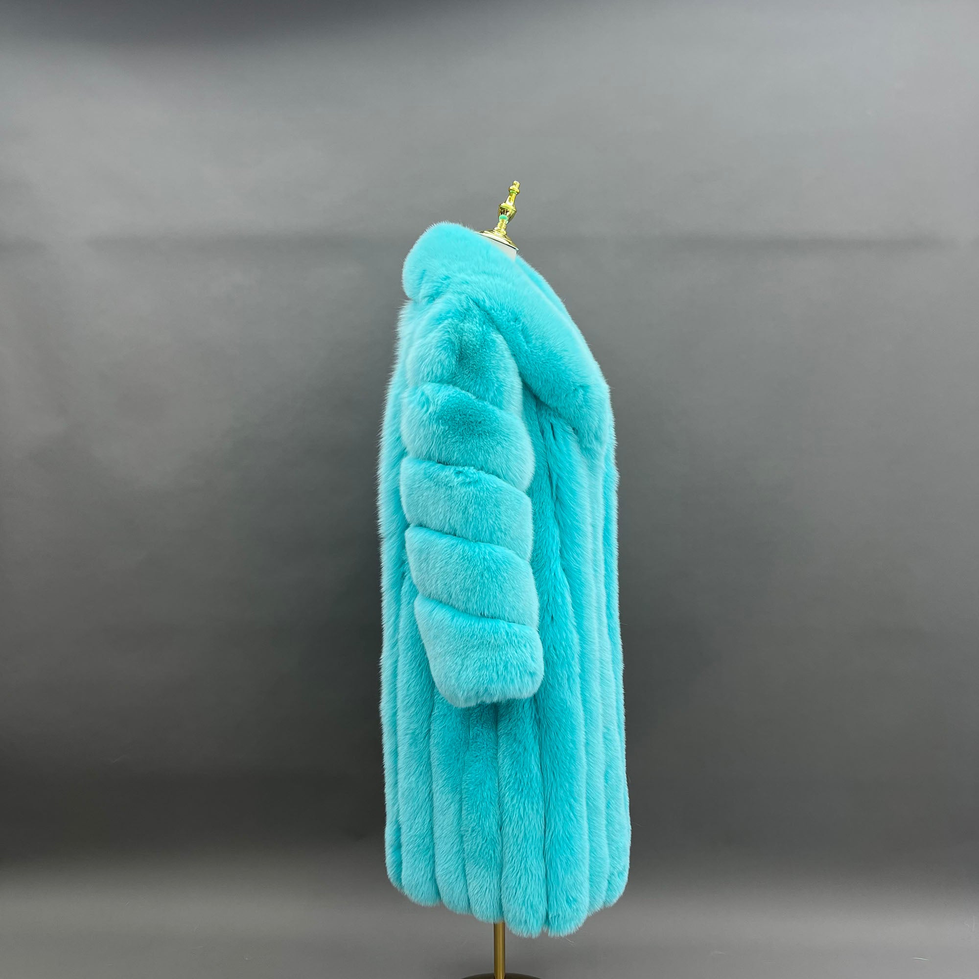Women's Real Fox Fur Coat | Classic Stripe Design | Multiple Colors Available