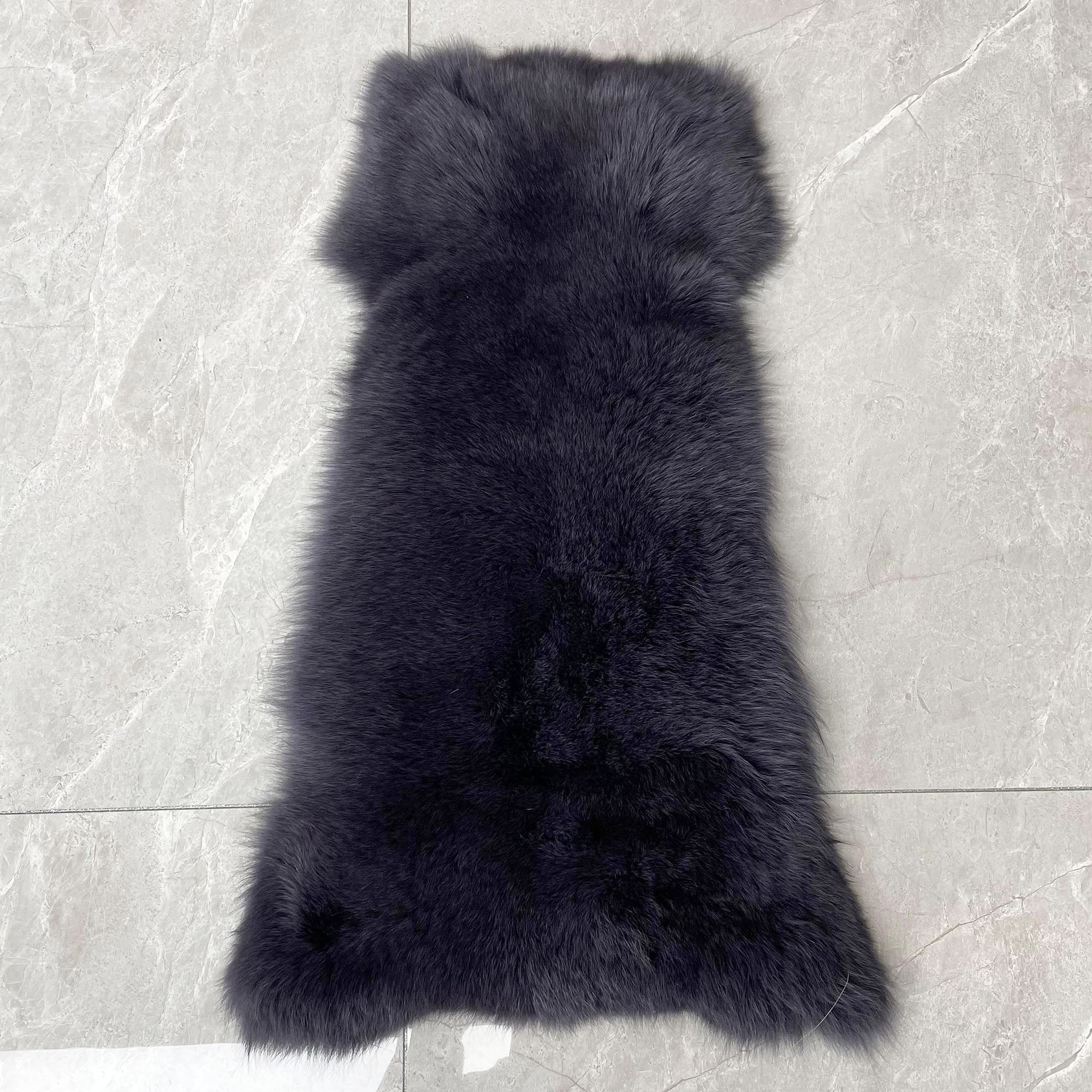 Women's Real Fox Fur Hooded Floor-Length Coat | Horizontal Stripe | Multiple Fur Types — Front Row Couture