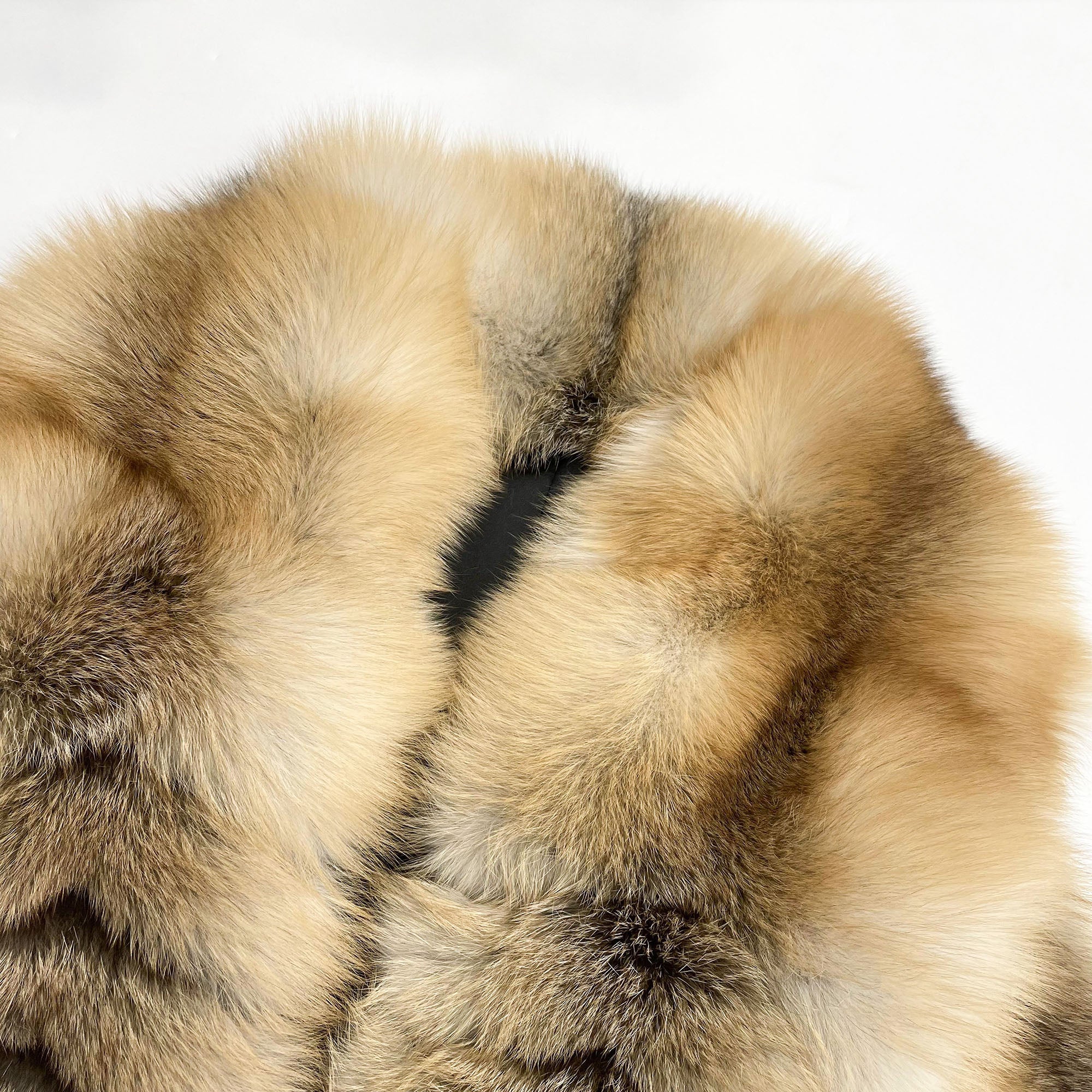 Women's Real Golden Island Fox Fur Long Coat | Luxury Full-Length Fur Jacket