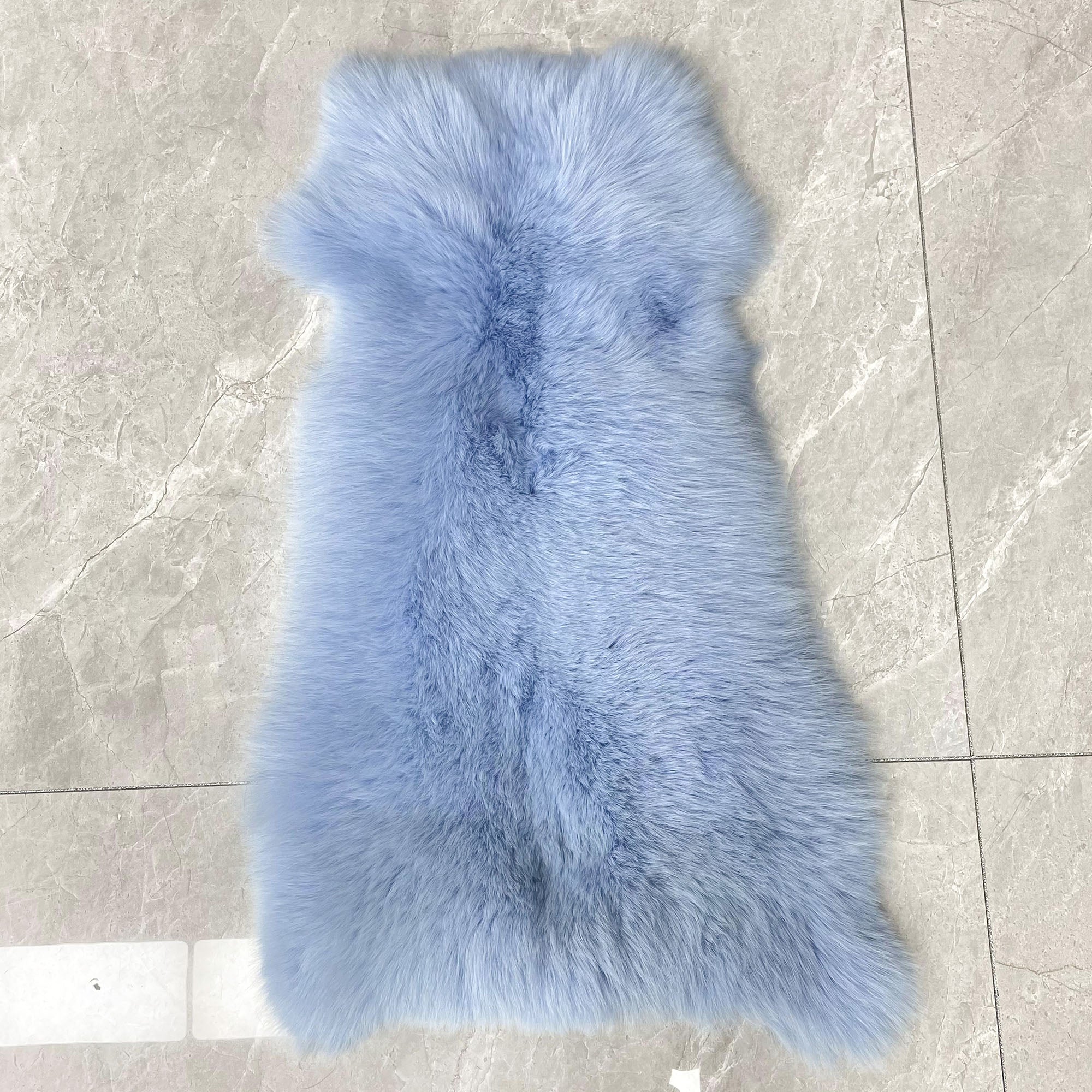 Women's Real Fox Fur Hooded Floor-Length Coat | Horizontal Stripe | Multiple Fur Types — Front Row Couture