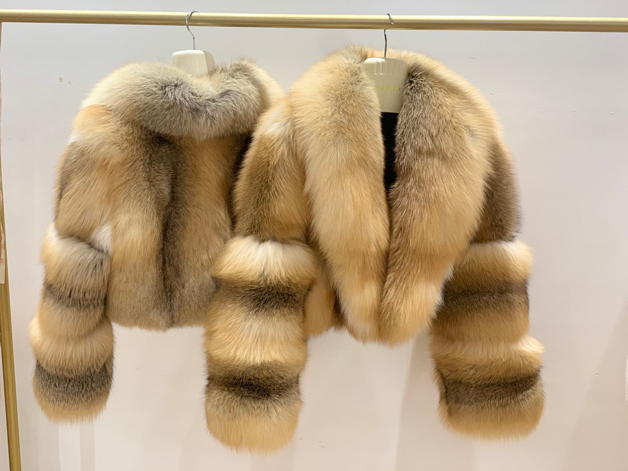 Women's Luxury Real Fox Fur Cropped Jacket | Arctic Marble, Golden Island, Silver & Blue Frost Fox