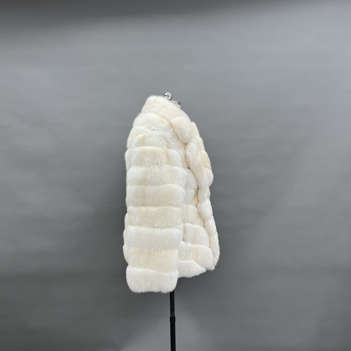 Women's Real Fox Fur Hip-Length Jacket with Shawl Collar & Sculpted Panels — The Archive