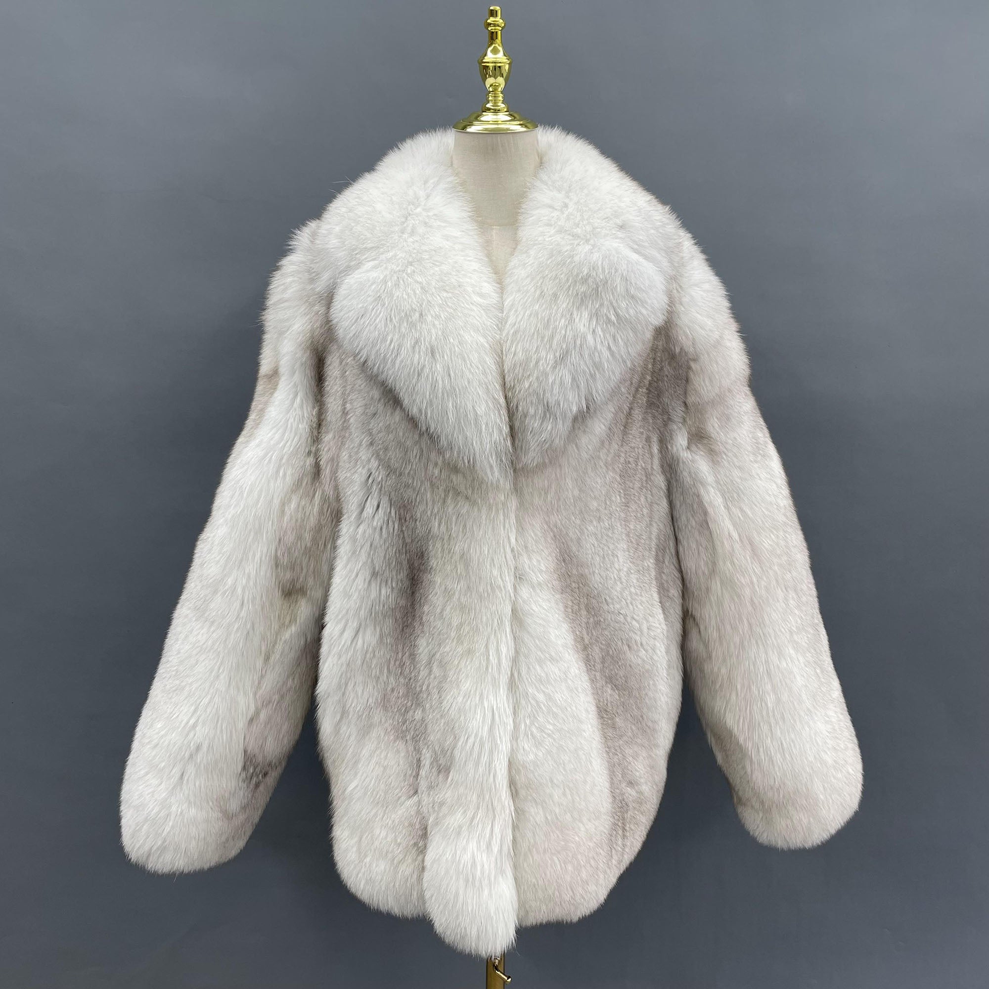 Women's Luxury Real Fox Fur Coat | Thick Plush Oversized Collar | 35+ Colors Available
