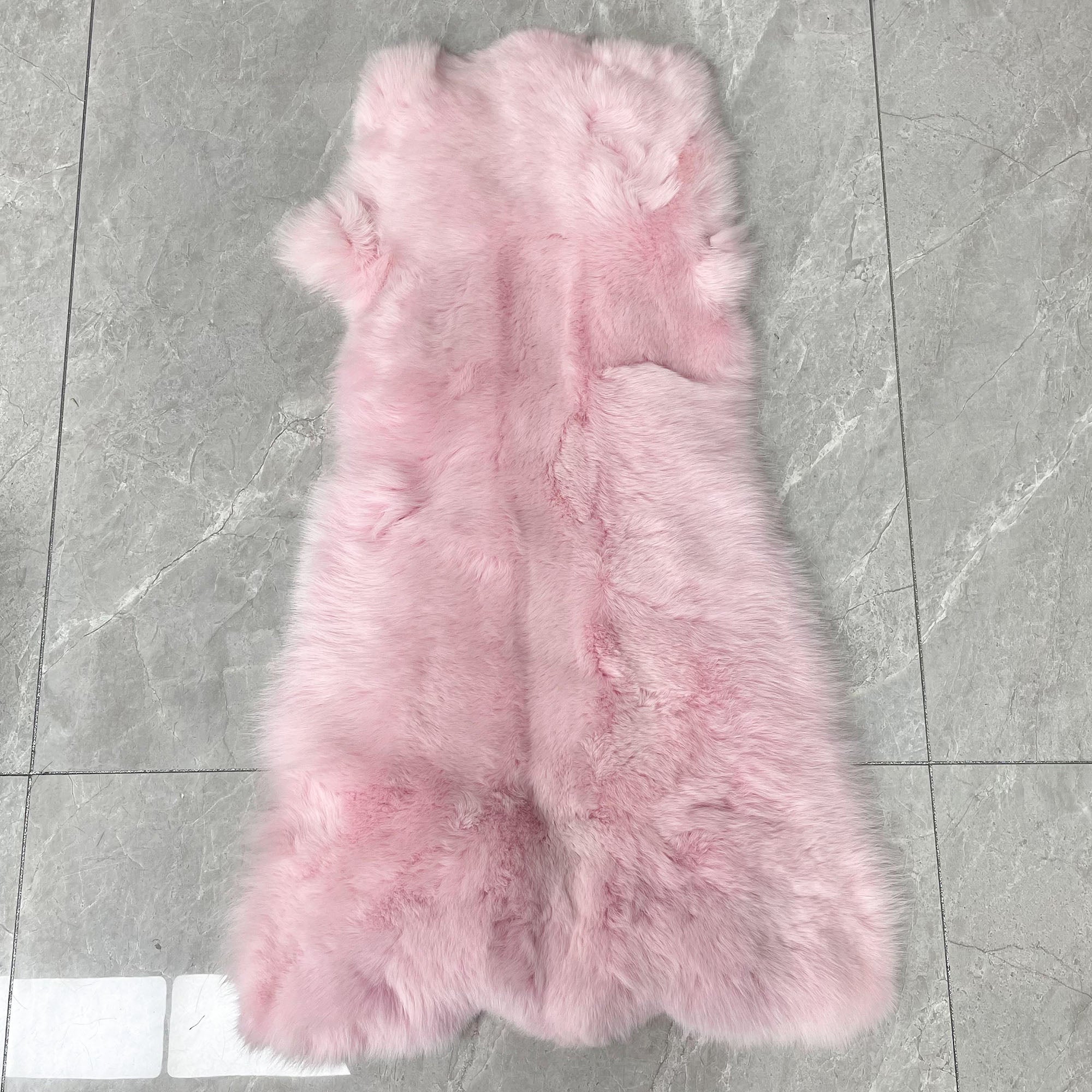 Women's Real Fox Fur Hooded Floor-Length Coat | Horizontal Stripe | Multiple Fur Types — Front Row Couture