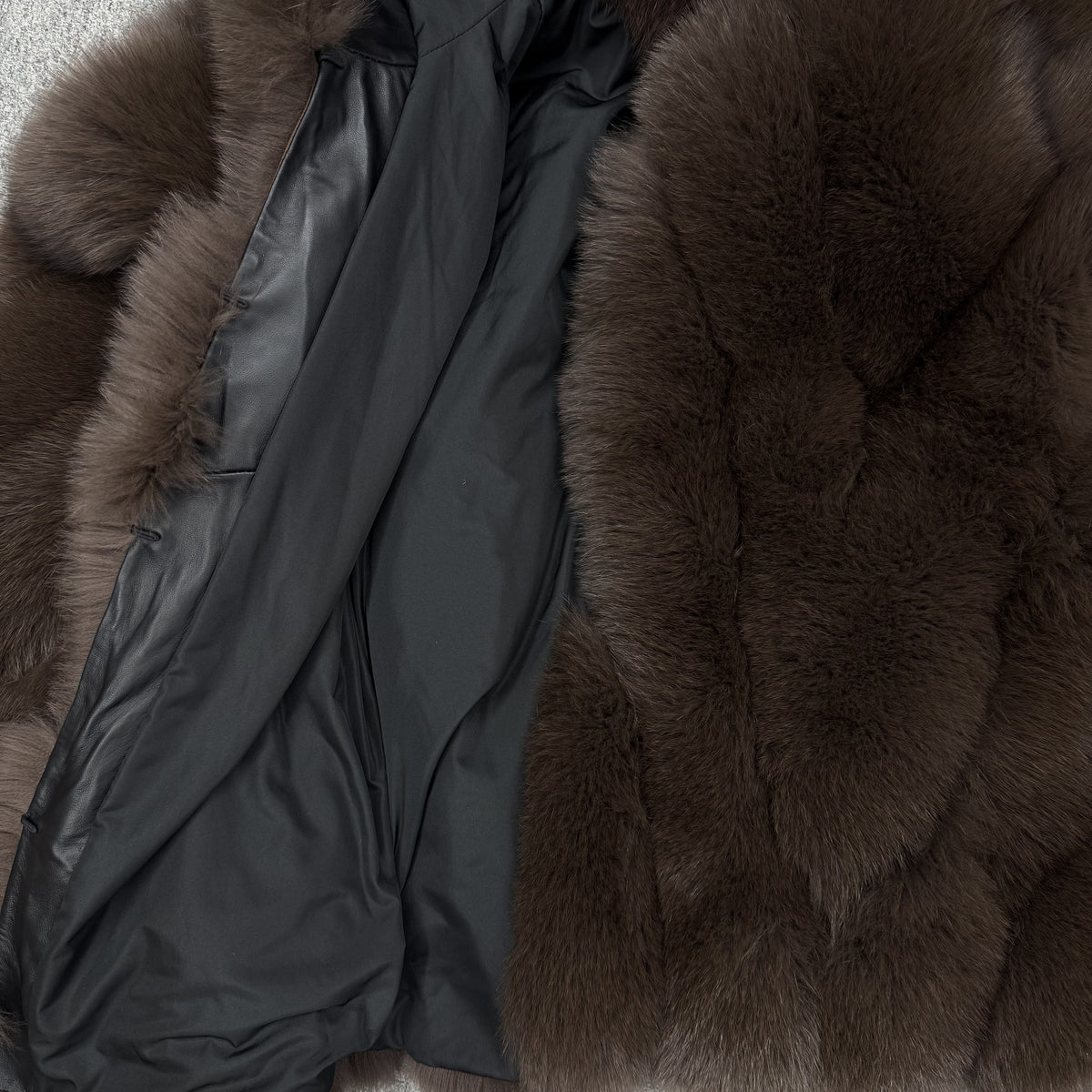 Women's Real Fox Fur Hip-Length Jacket with Oversized Hood & Bow Detail — Downtown Rhythm