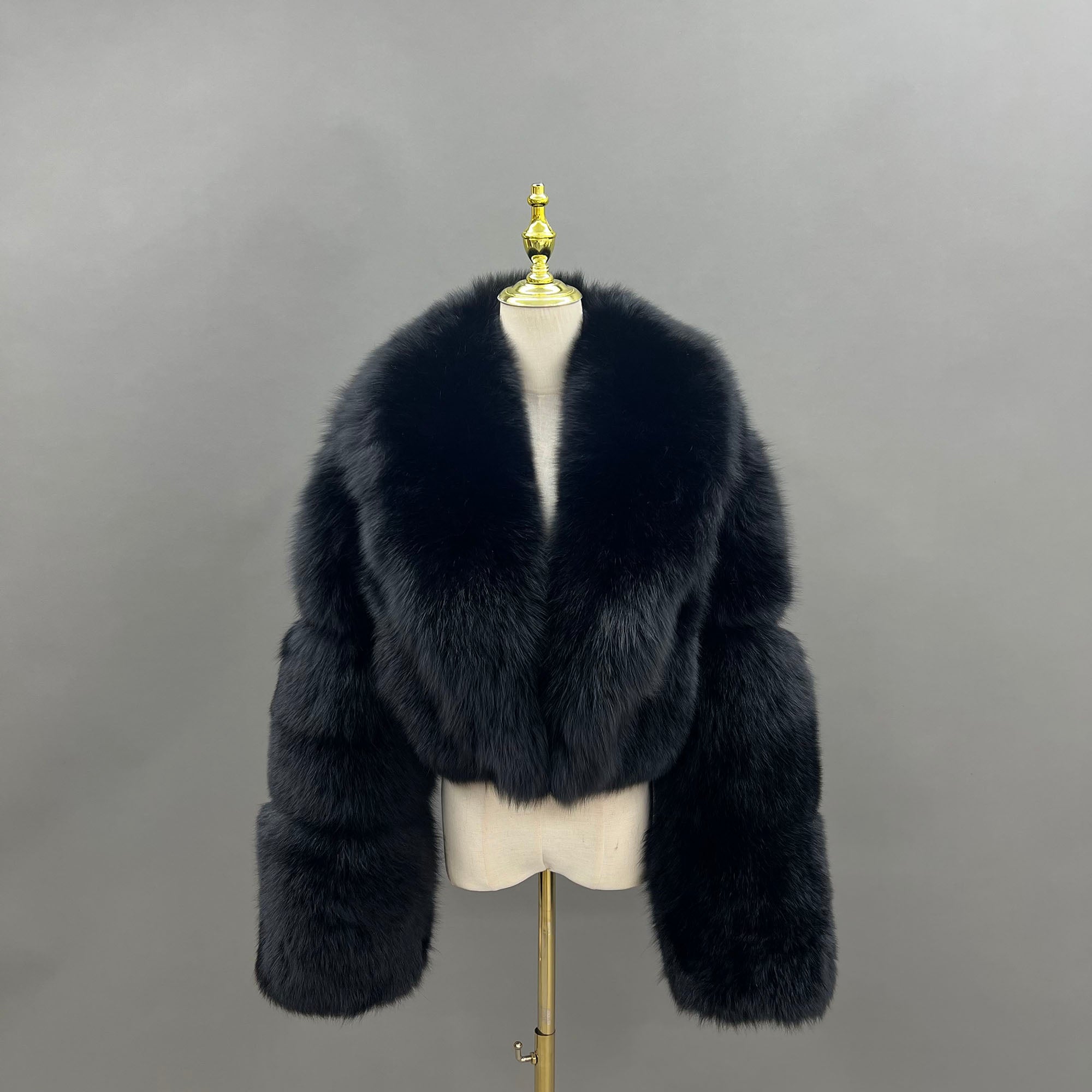Women's Luxury Real Fox Fur Cropped Jacket | Arctic Marble, Golden Island, Silver & Blue Frost Fox