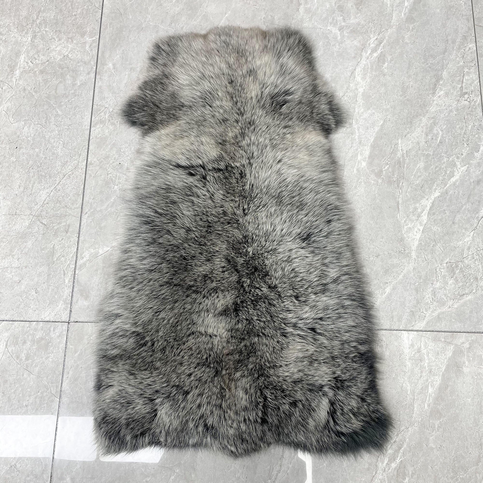 Women's Real Fox Fur Hooded Floor-Length Coat | Horizontal Stripe | Multiple Fur Types — Front Row Couture