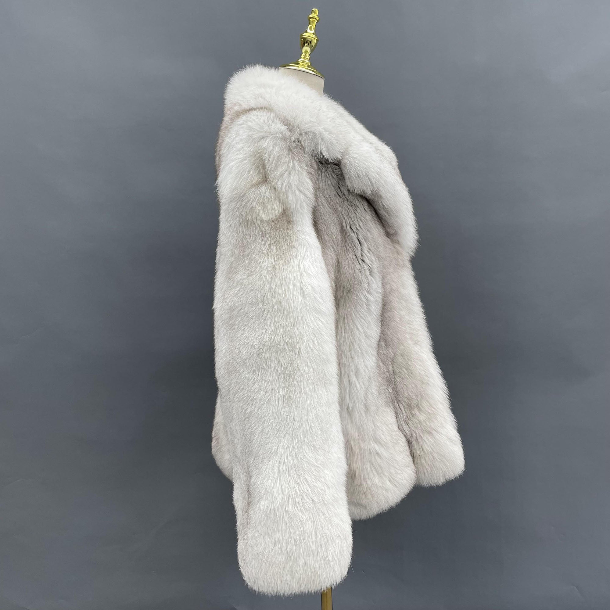 Women's Luxury Real Fox Fur Coat | Thick Plush Oversized Collar | 35+ Colors Available