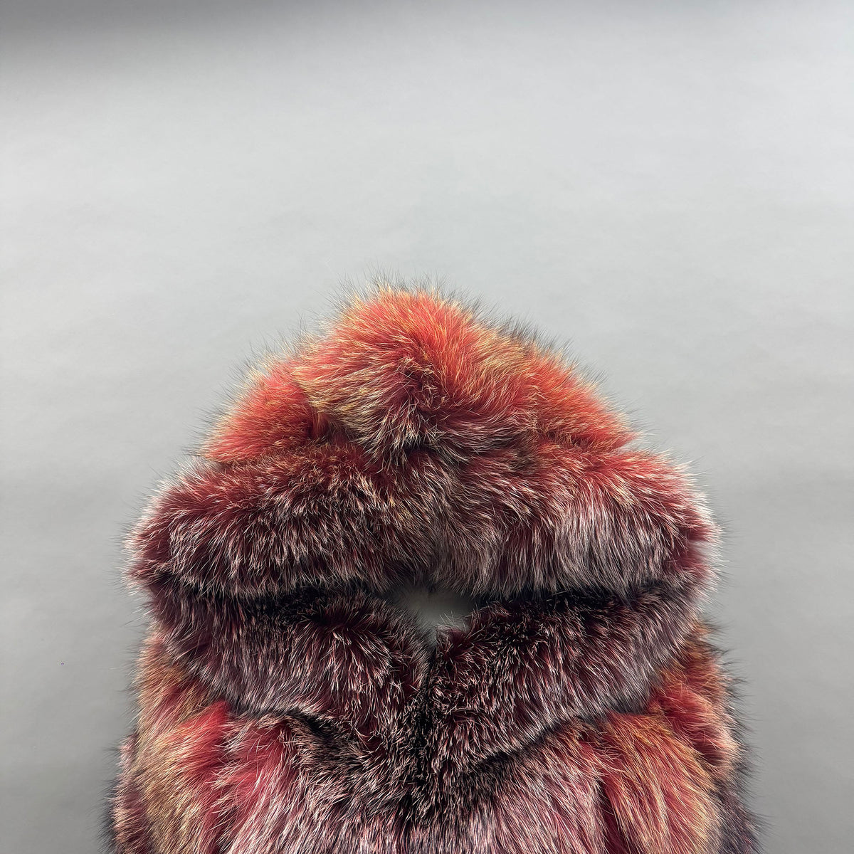 Women's Real Fox Fur Hooded Cropped Jacket - back view