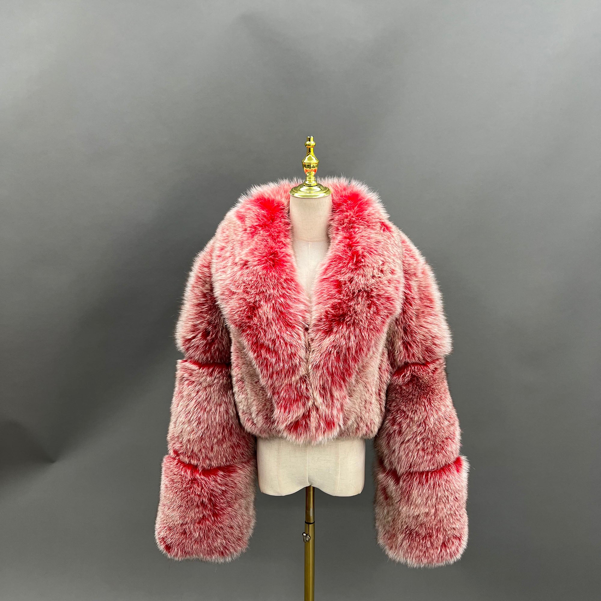 Women's Luxury Real Fox Fur Cropped Jacket | Arctic Marble, Golden Island, Silver & Blue Frost Fox