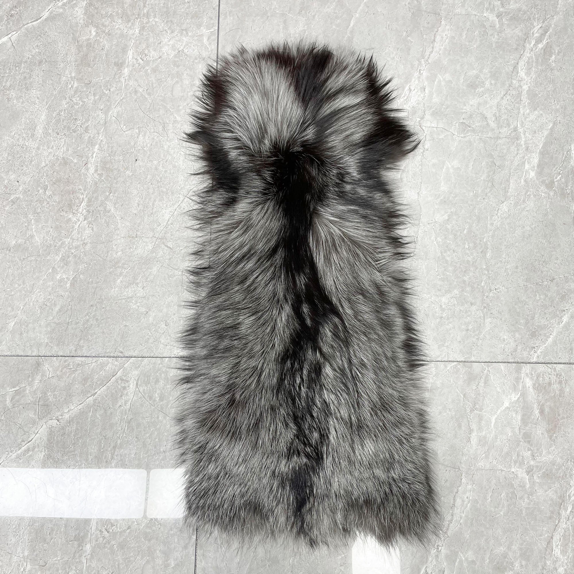 Women's Real Fox Fur Hooded Floor-Length Coat | Horizontal Stripe | Multiple Fur Types — Front Row Couture