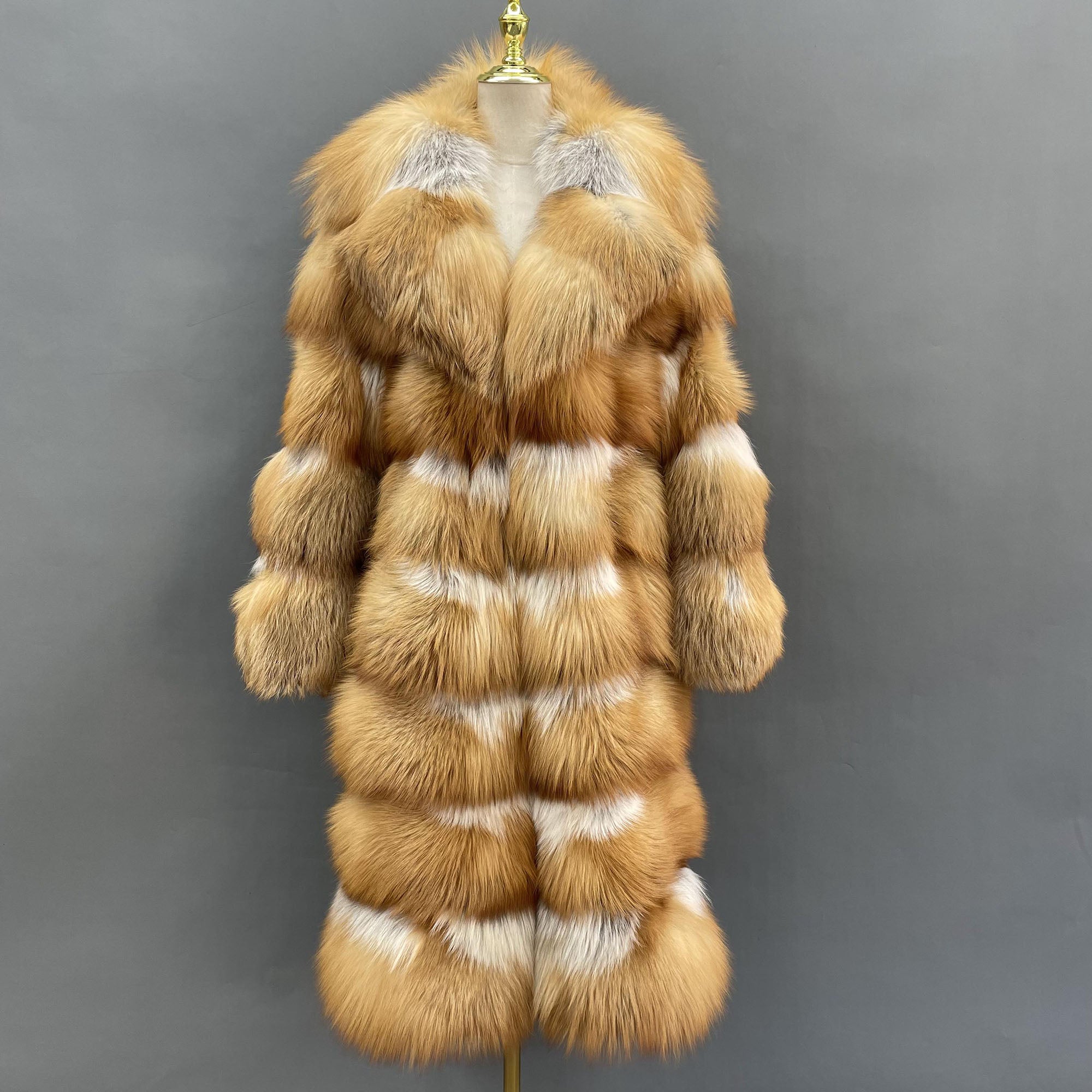 Women's Fox Fur Long Coat - product detail