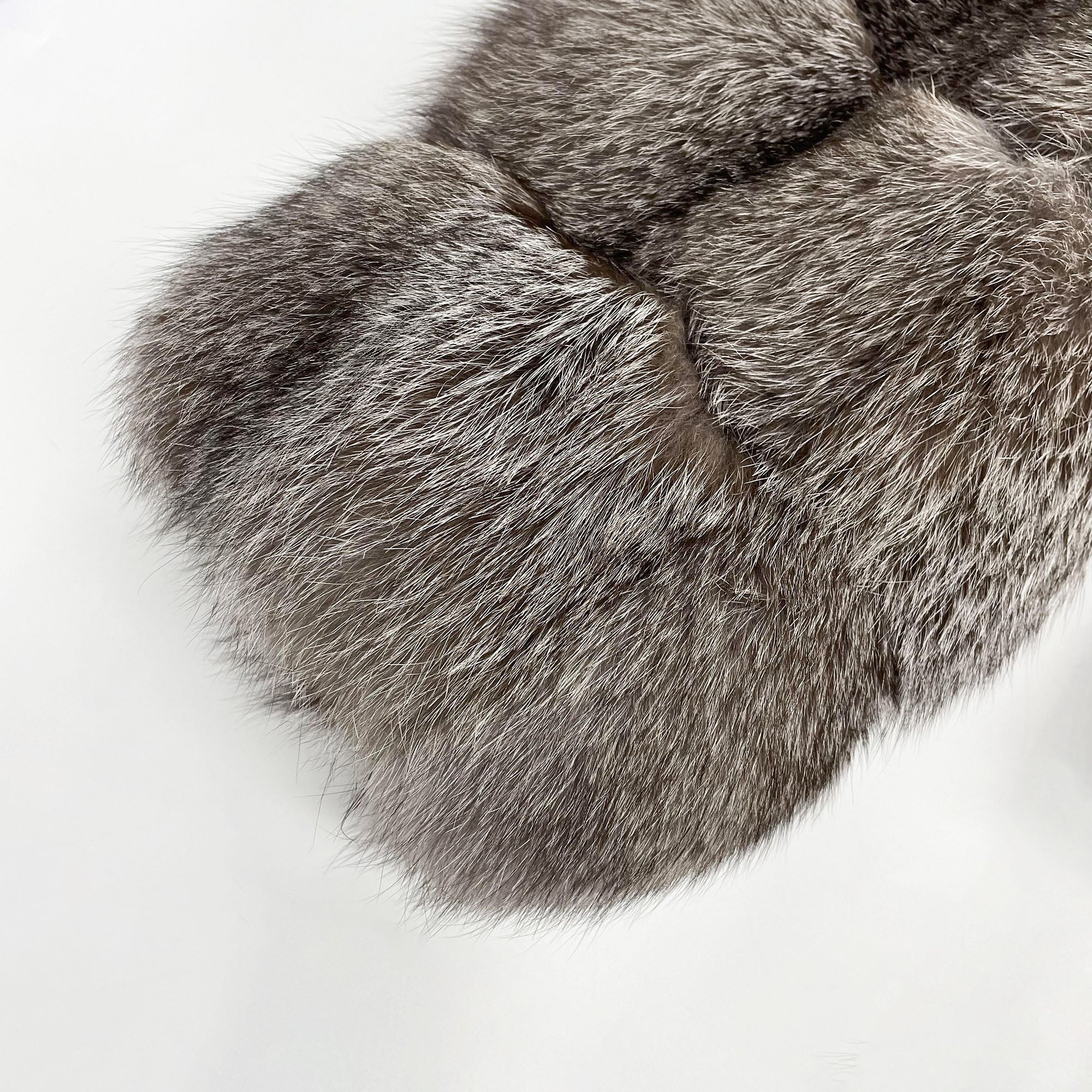 Men Real Fox Fur 8 Horizontal Stripe Stand Collar Luxury Fur Jacket