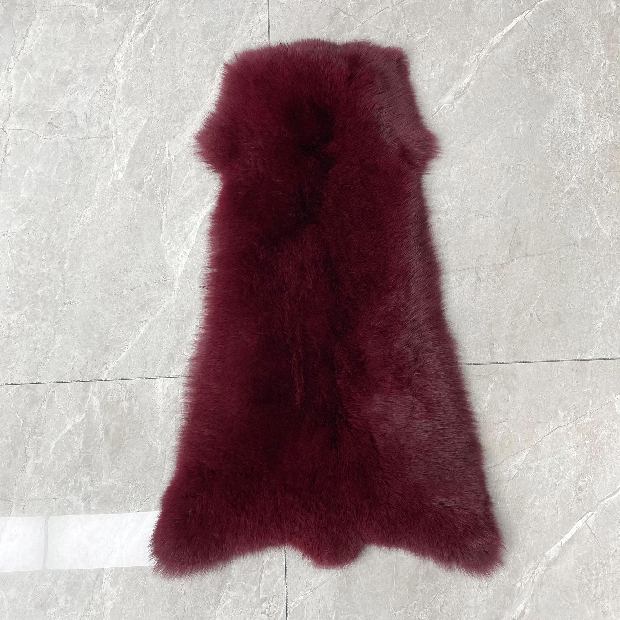 Women's Real Fox Fur Hooded Floor-Length Coat | Horizontal Stripe | Multiple Fur Types — Front Row Couture