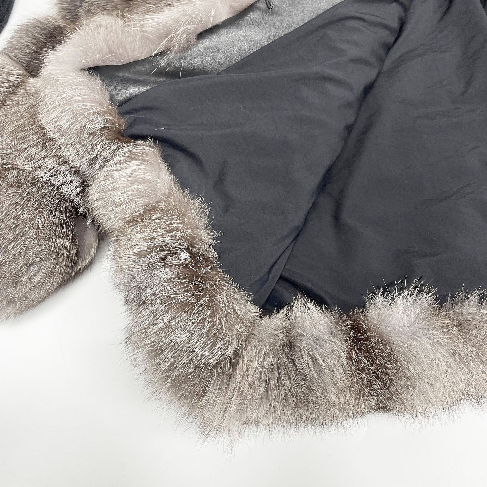Men Real Fox Fur 8 Horizontal Stripe Stand Collar Luxury Fur Jacket