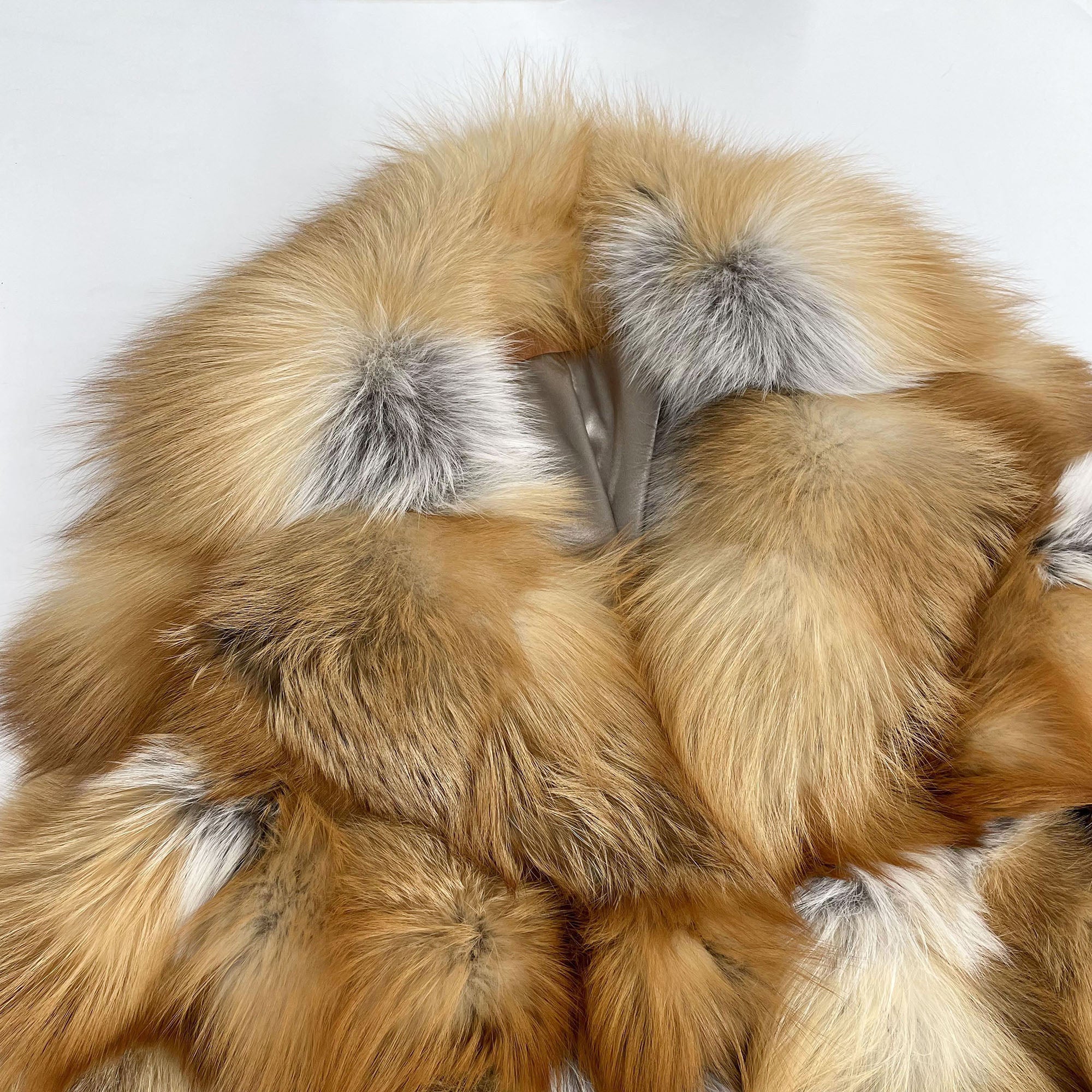 Women's Fox Fur Long Coat - full length view