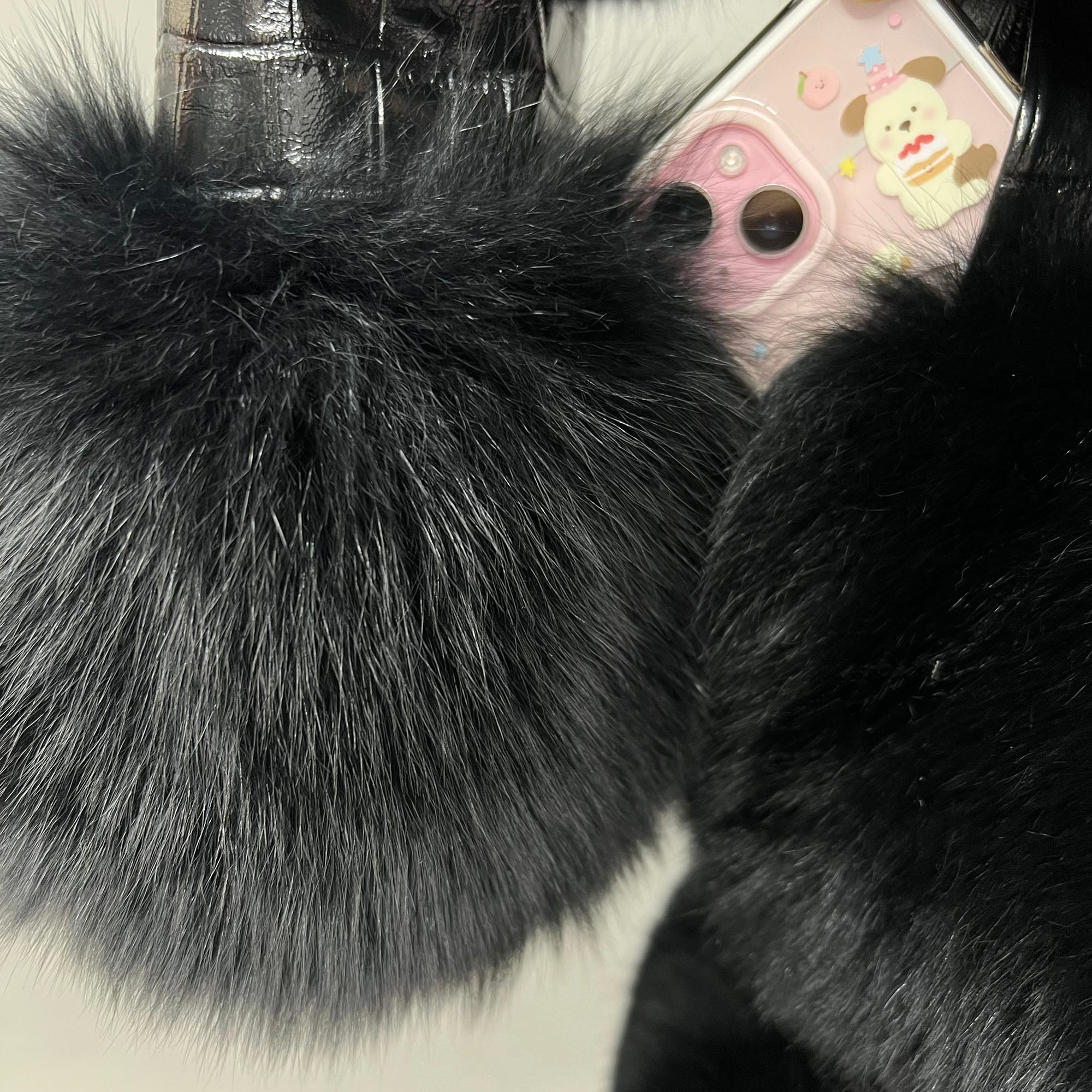 Fox fur coat — fur texture close-up detail