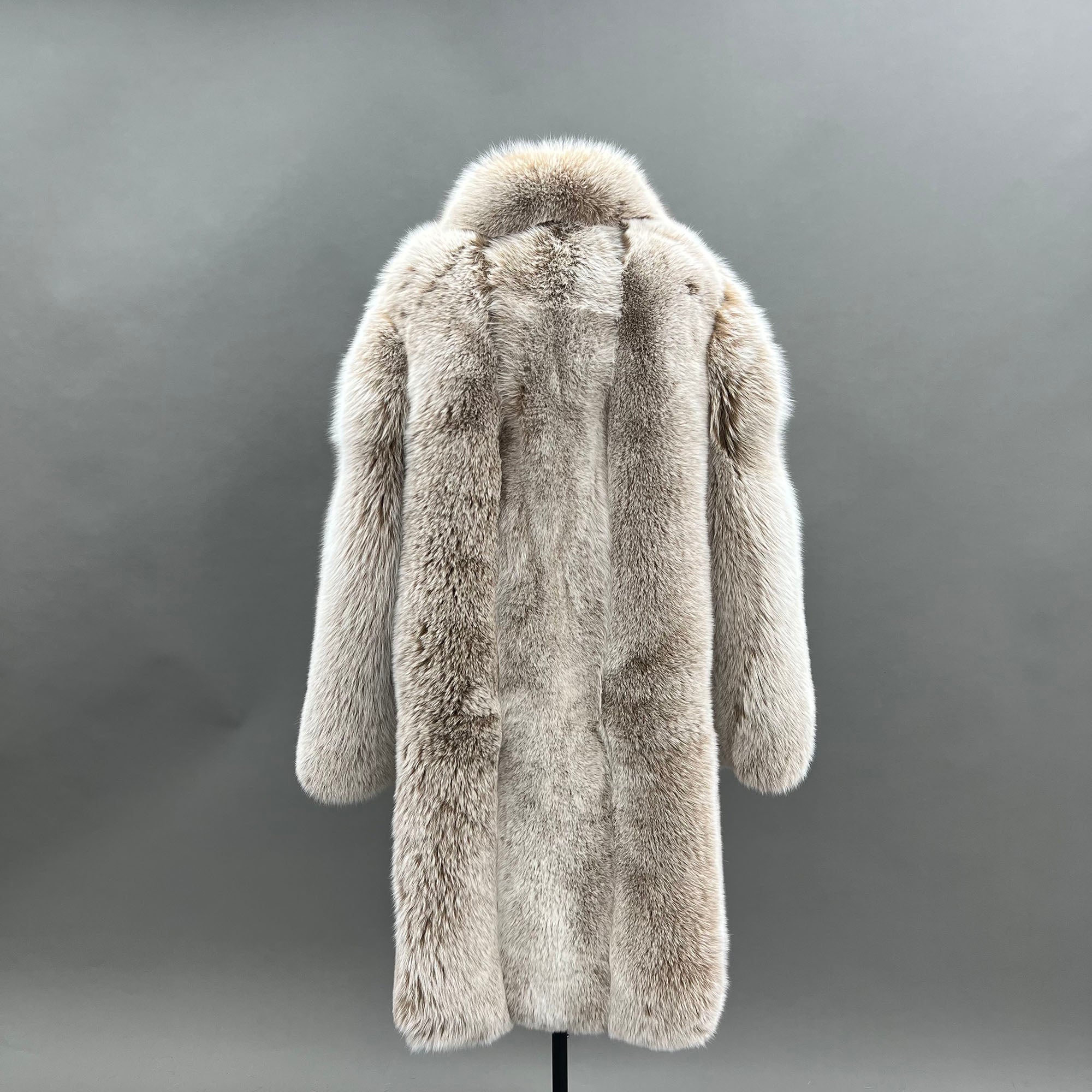 Women's Golden Cross Fox Fur Maxi Coat - Model Wearing