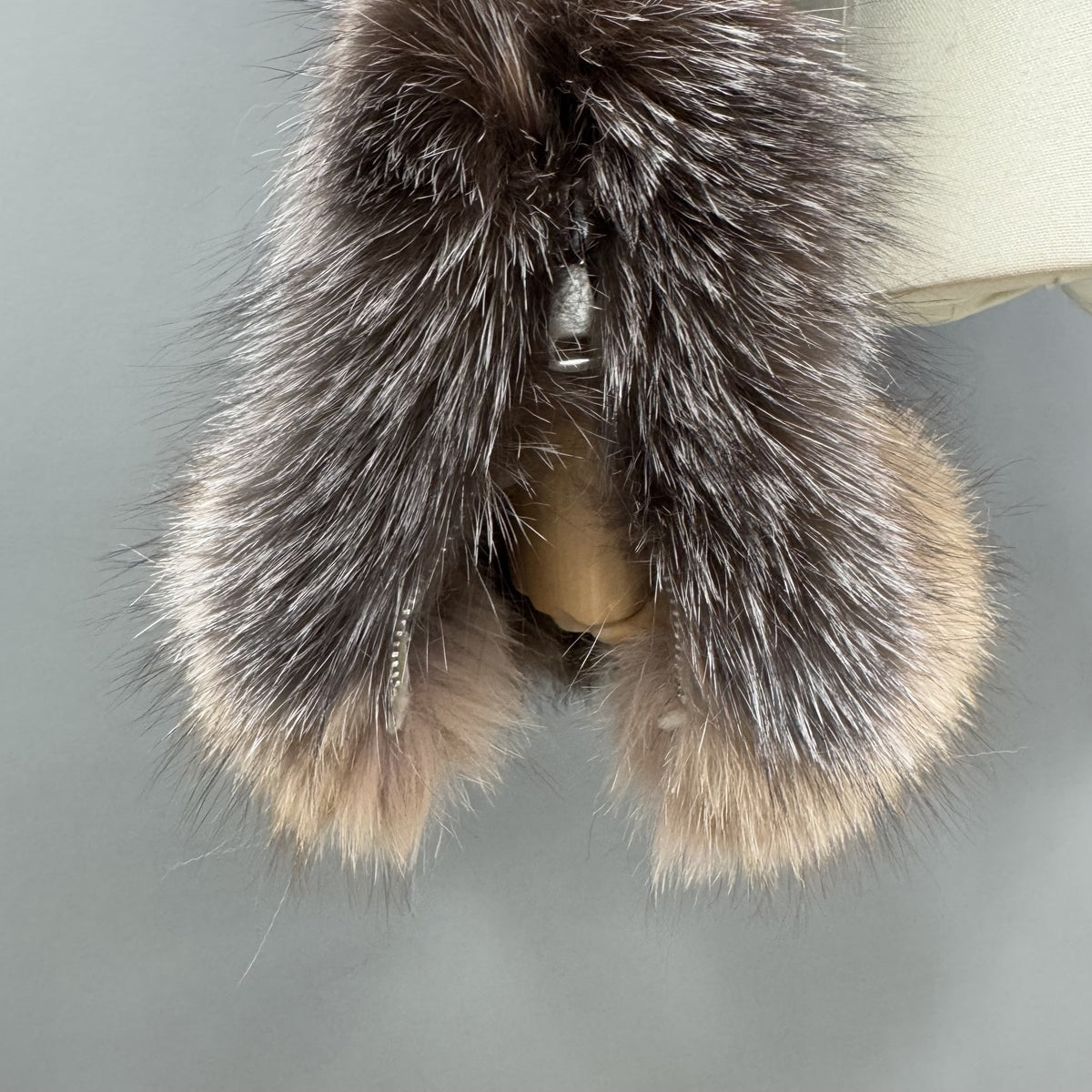 Women's Fox Fur Cropped Doubleface Leather Jacket with Statement Collar