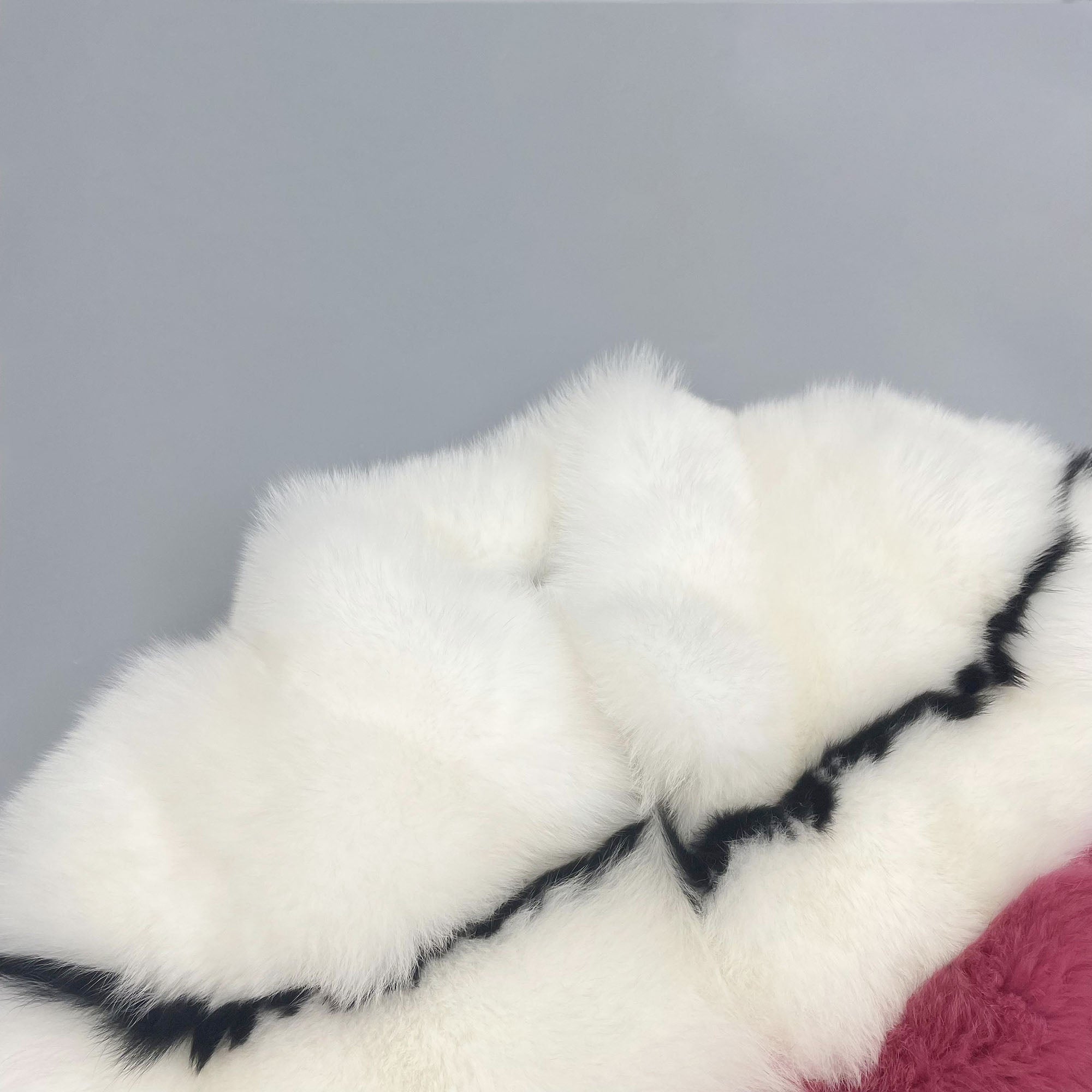 Women's Real Fox Fur Multicolor Patchwork Stand Collar Cropped Jacket - Fur Texture Detail