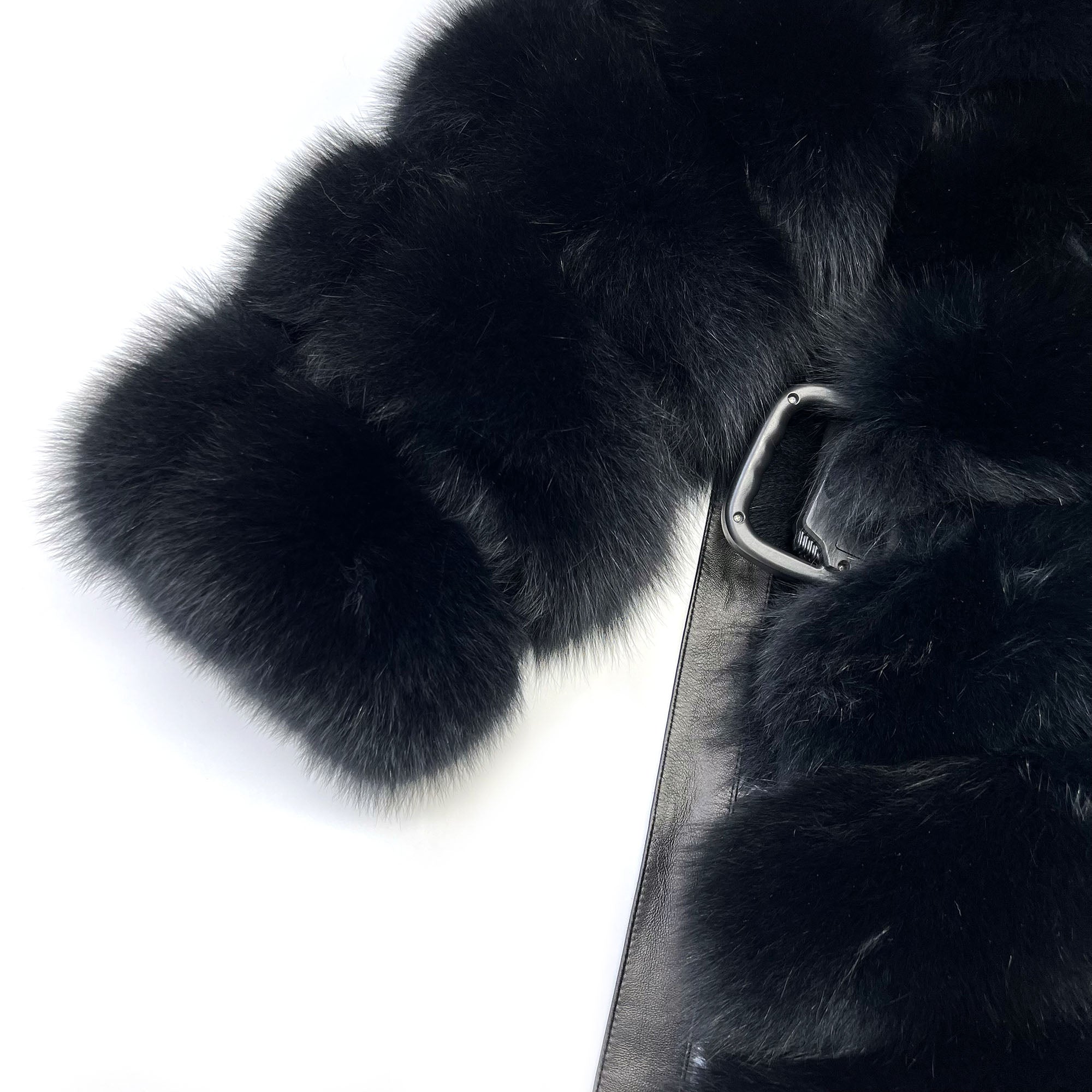 Women's Real Fox Fur 12-Section Maxi Coat | V-Neckline with Leather Belt — The Entrance