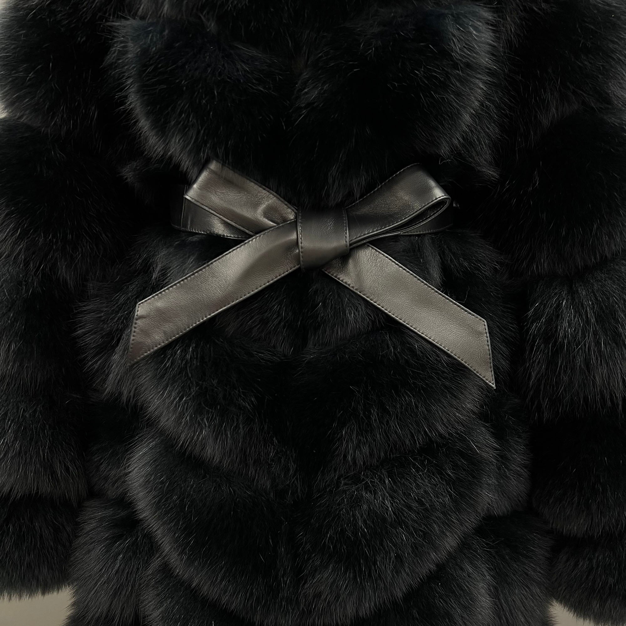Women's Real Fox Fur 12-Section Maxi Coat | V-Neckline with Leather Belt — The Entrance