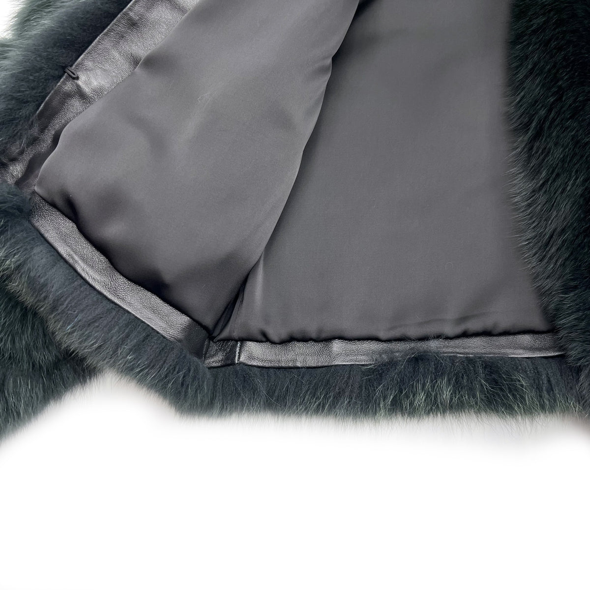 Women's Real Fox Fur Short Jacket with V-Neck & Ribbed Sleeves — Downtown Rhythm