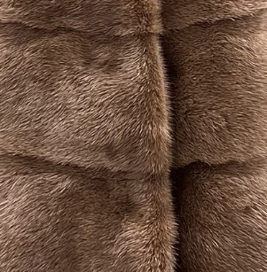 Women's Real Mink Fur Notch-Collar Hip-Length Coat with Fox Fur Trim & Belt