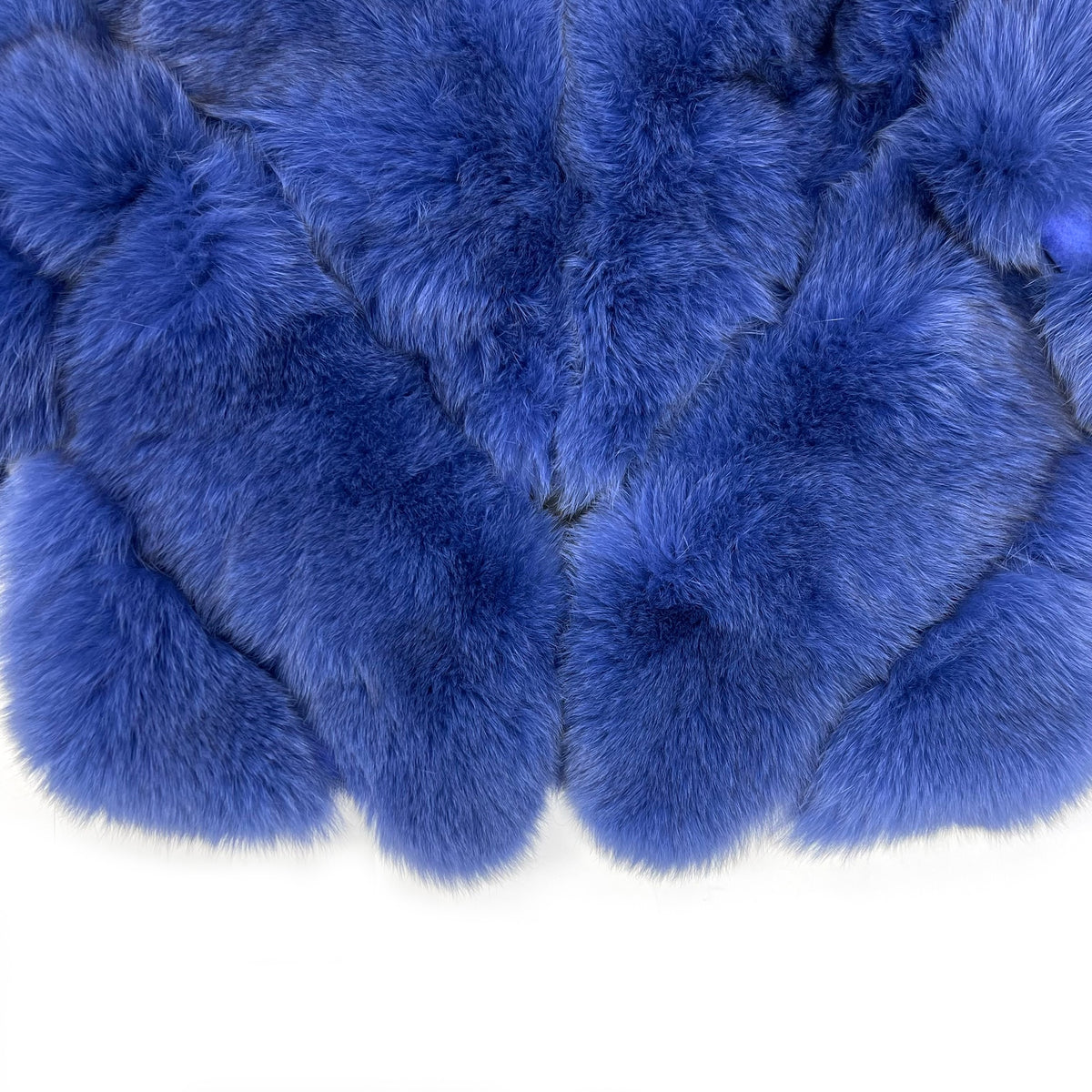 Women's Real Fox Fur Short Jacket with Chevron Panels & Banded Sleeves — Downtown Rhythm
