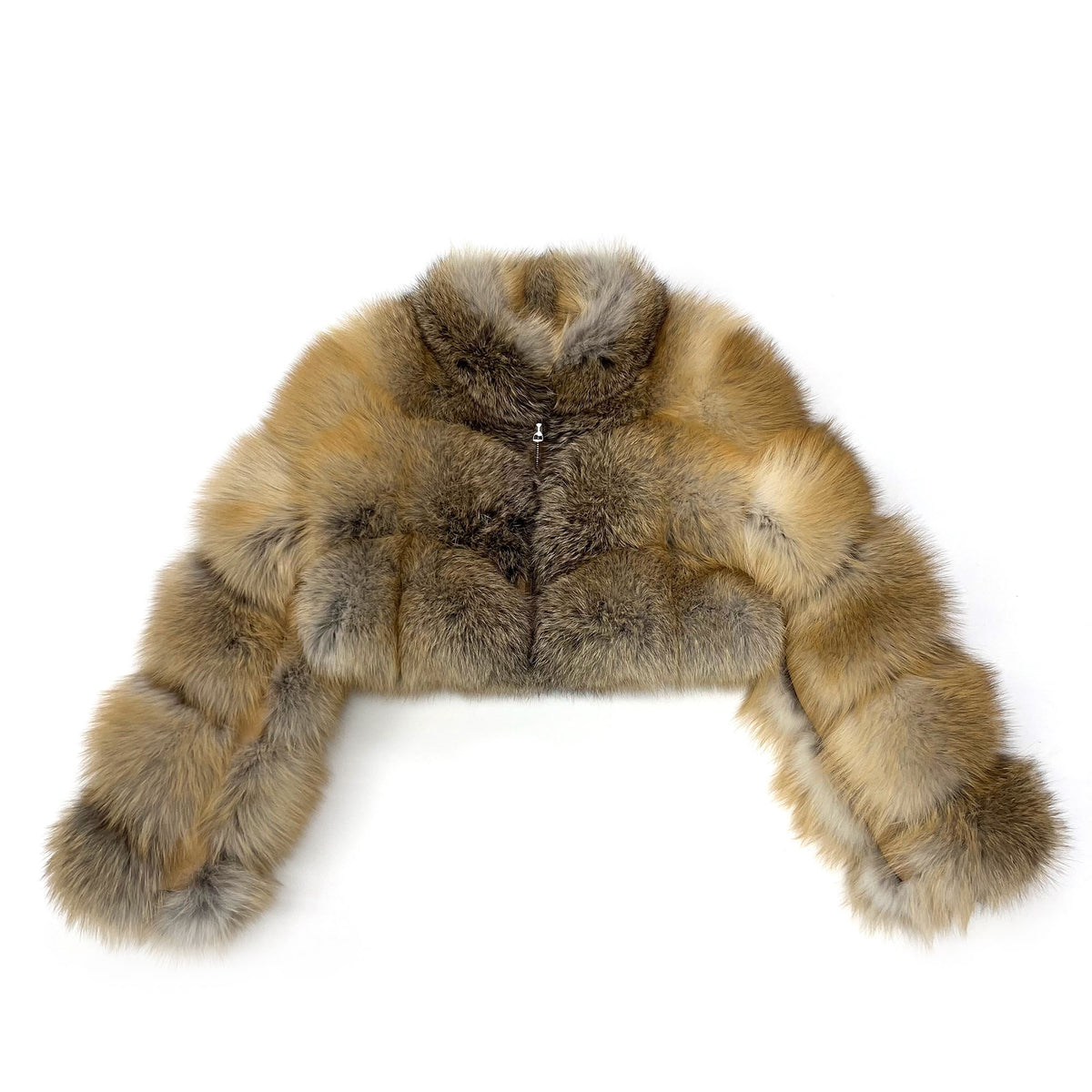 Golden fox fur cropped jacket — size chart